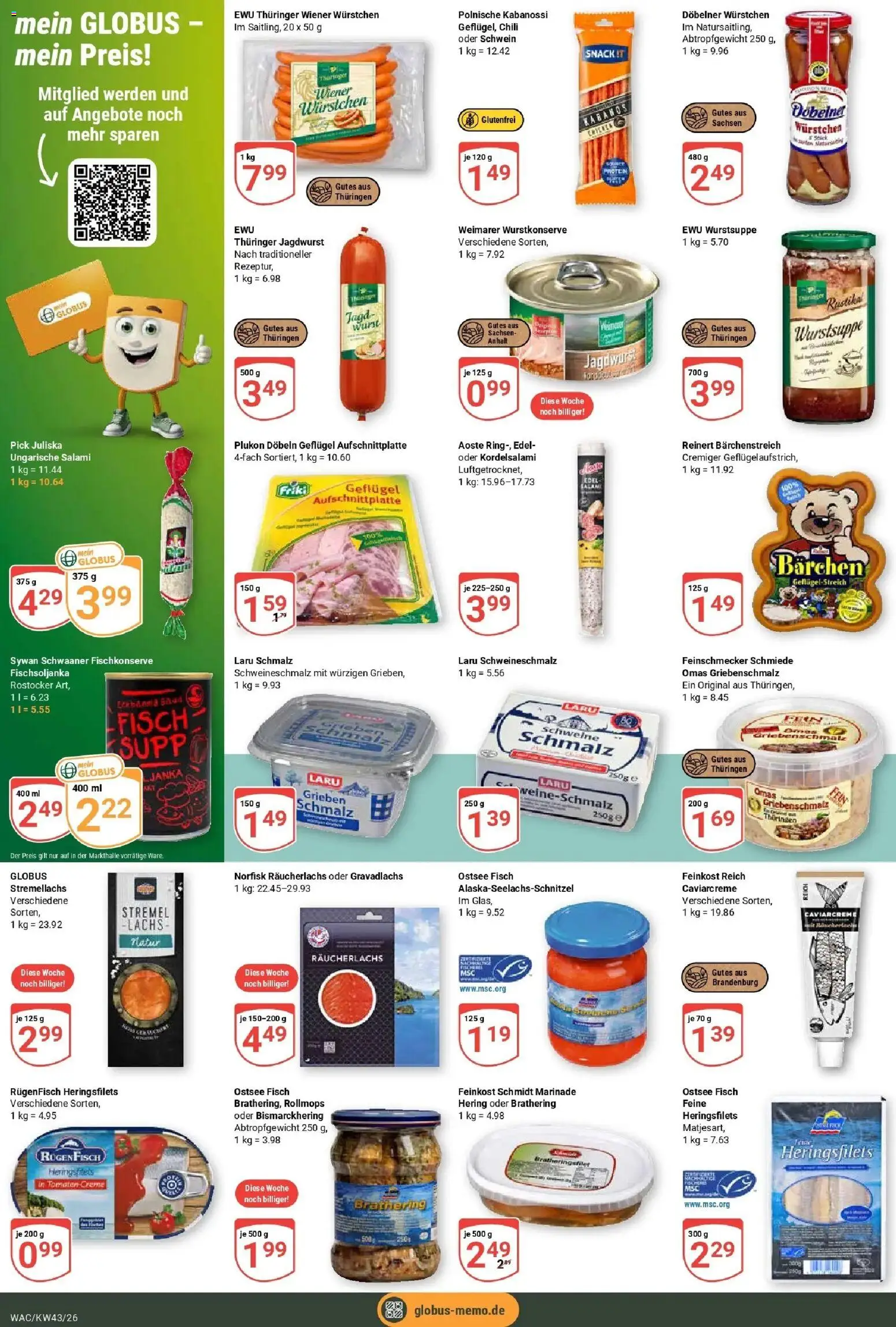 Globus Prospekt Markkleeberg (ab 19.10.2026) » Angebote online | Seite: 13 | Produkte: Hering, Fisch, Lachs, Räucherlachs