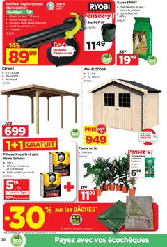 Mr Bricolage folder / publicité - Voorbeeld van een folder van Mr Bricolage, geldig van 08/09/2026 | Pagina: 16 | Producten: Ryobi, Pâté, Pin, Carport