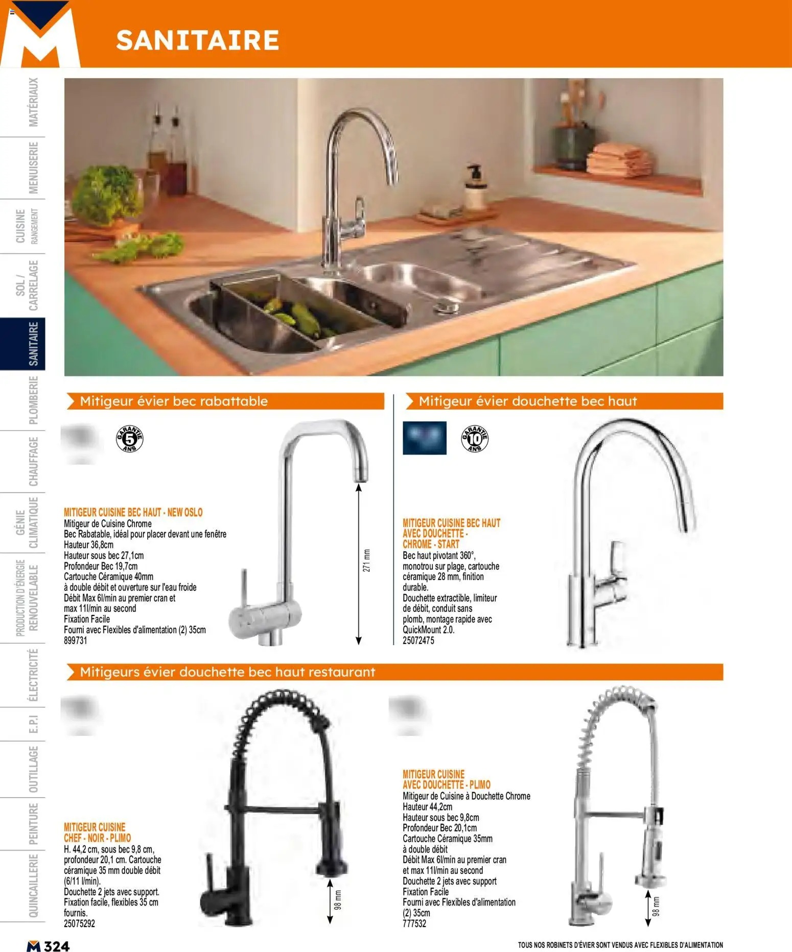 {H1} | Page: 324 | Produits: Mitigeur de cuisine, Cartouche
