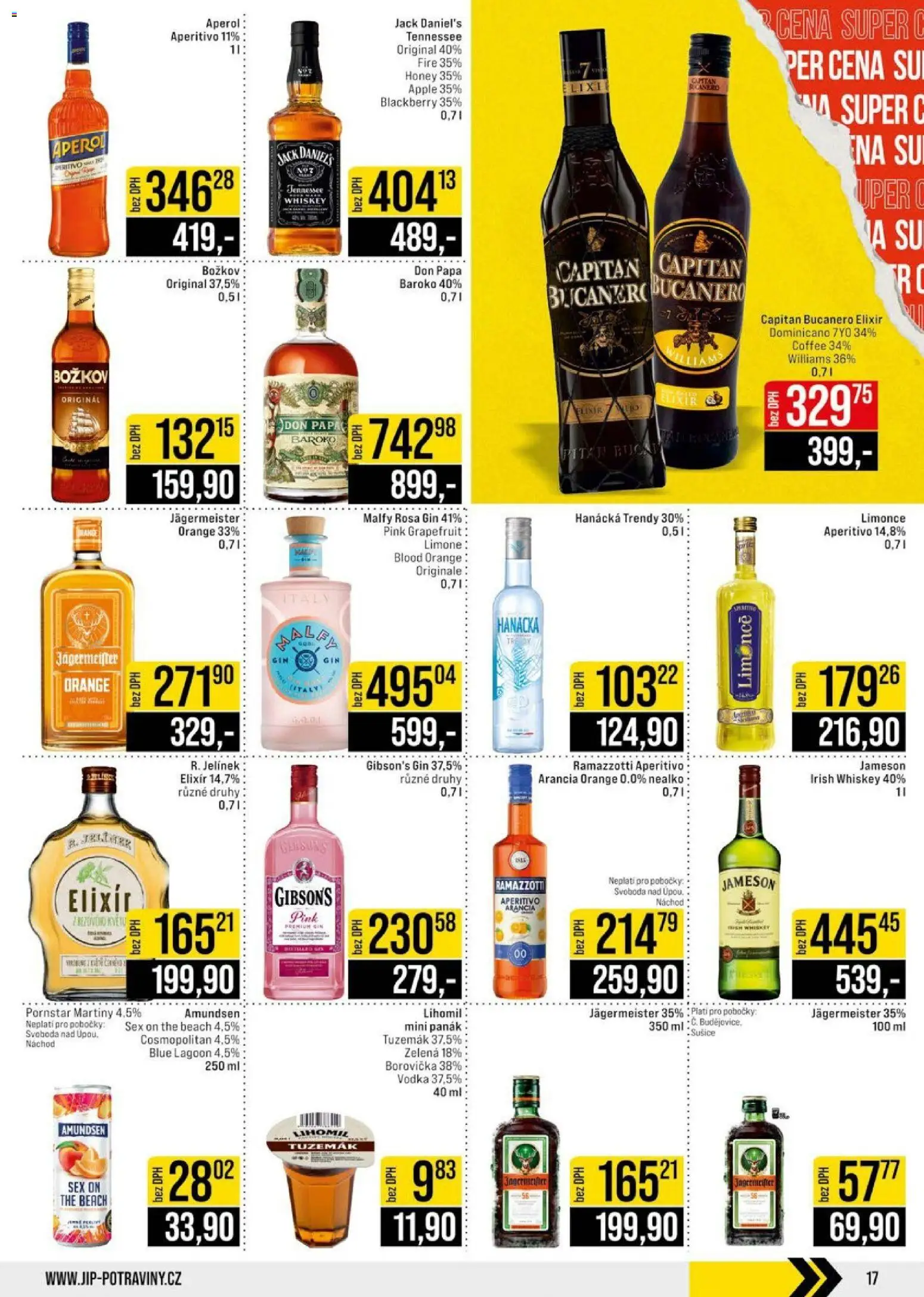 Jip leták - Cash & Carry od 15.07.2026 | Strana: 17 | Produkty: Vodka, Capitán Bucanero, Božkov, Panák