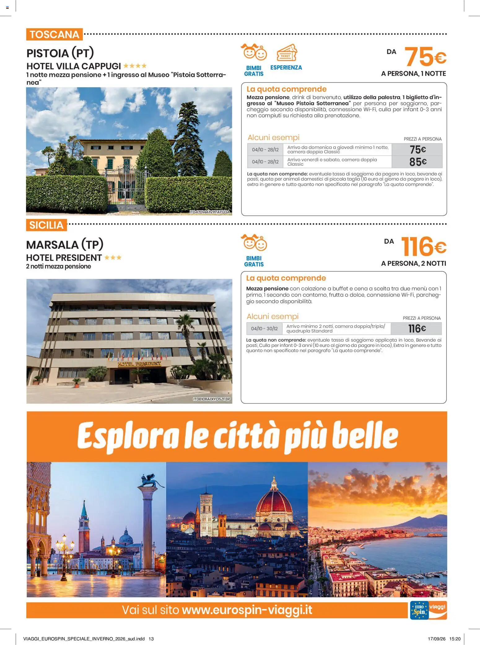 Volantino Eurospin del 17/09/2026 | Pagina: 13 | Prodotti: Bevande, Frutta, Culla