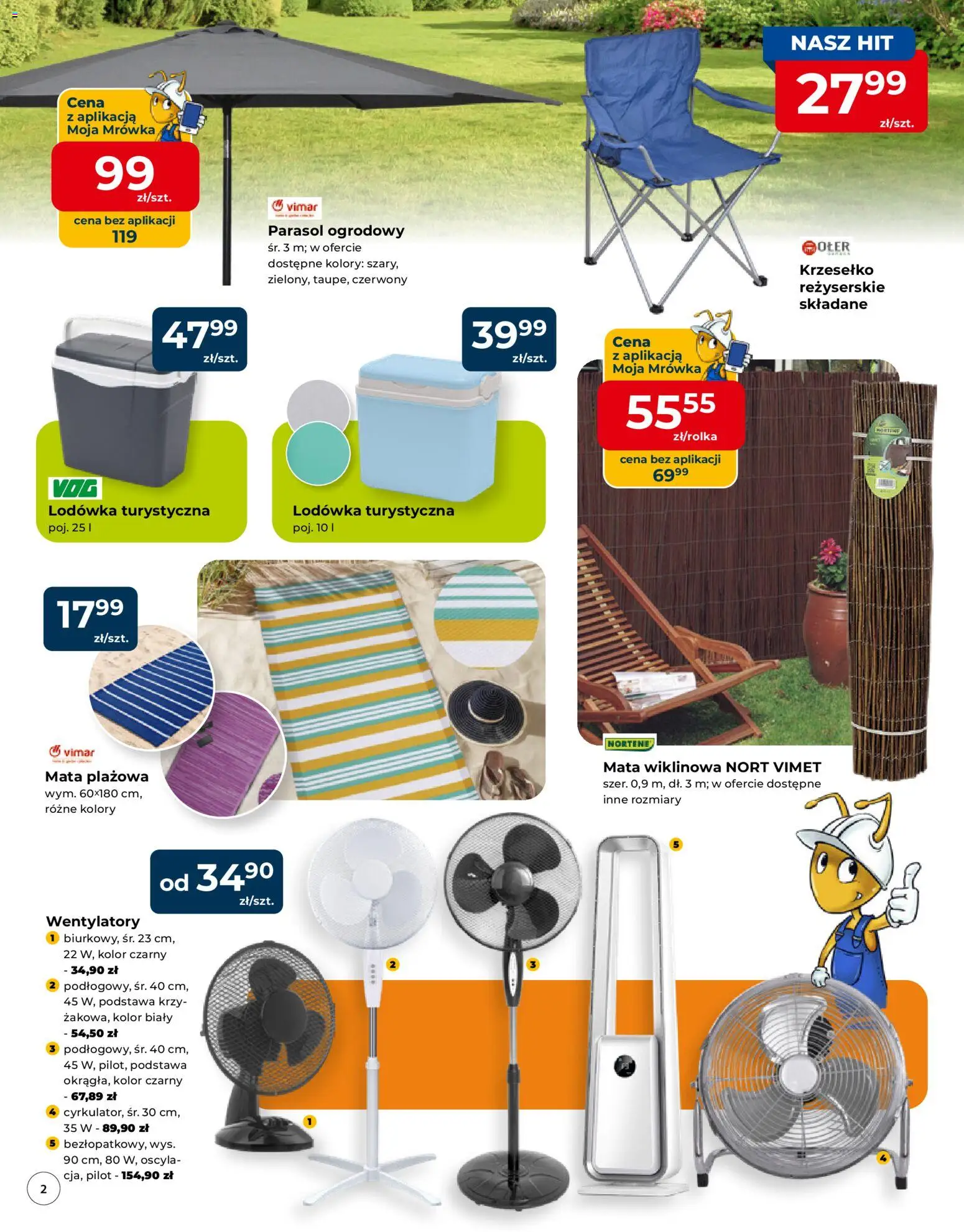 Mrówka gazetka - Rypin od 03.06.2026 | Strona: 2 | Produkty: Parasol, Lodówka, Lodówka turystyczna