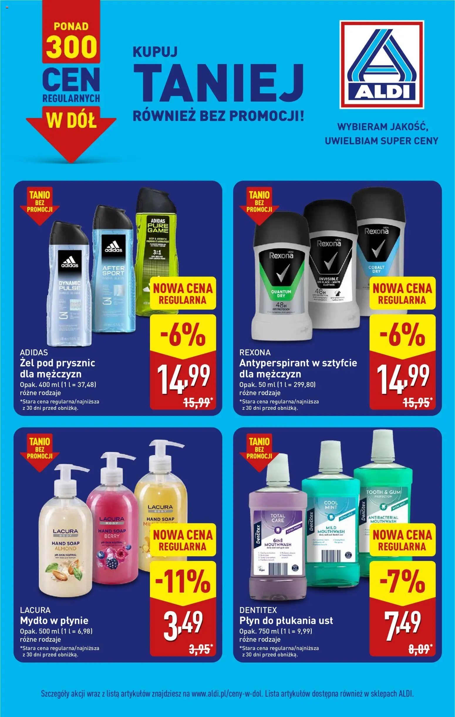 Aldi Polsko leták - Ceny regularne w dół od 14.09.2026 | Strana: 19 | Produkty: Mýdlo, Rexona, Body