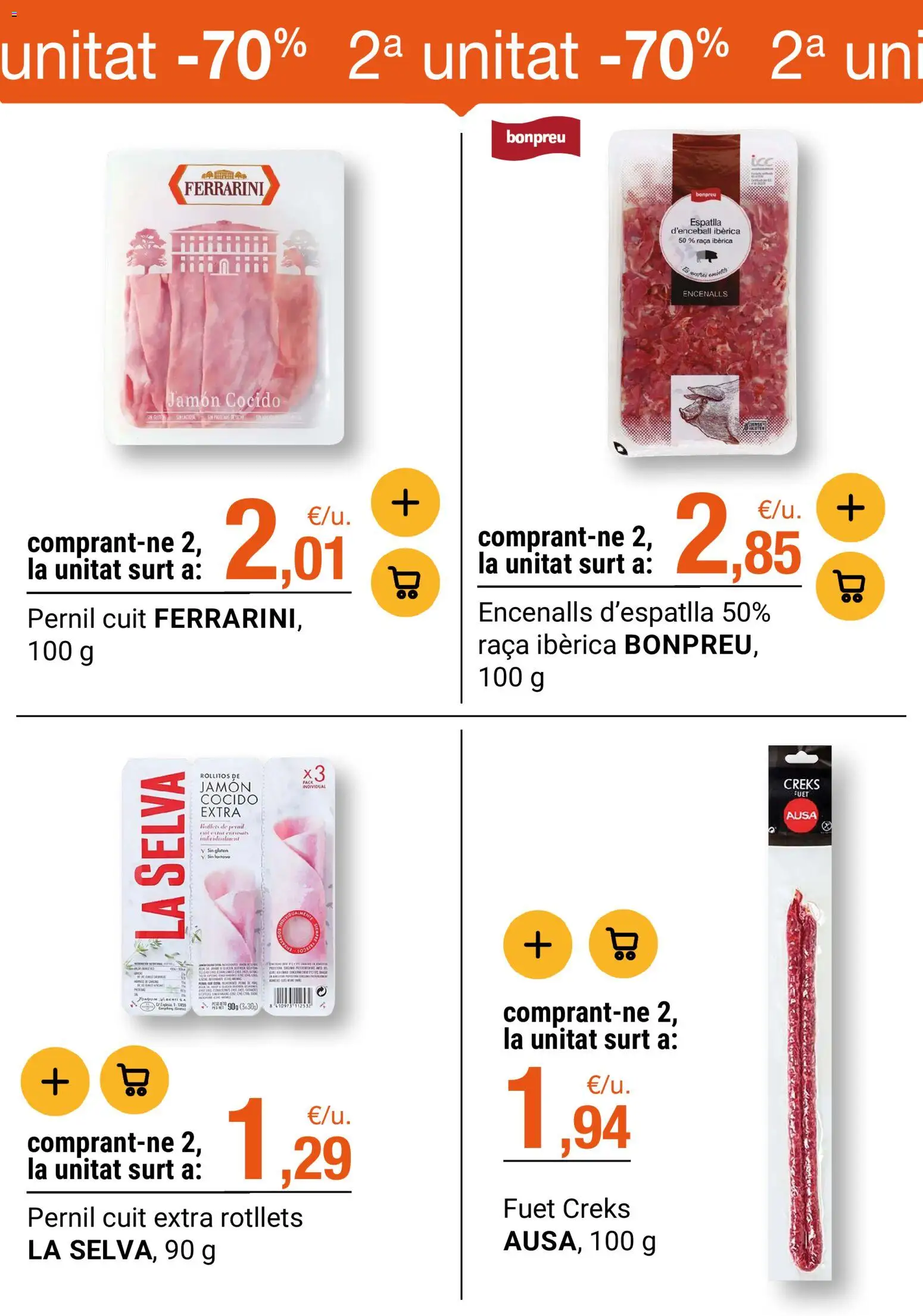 Bonpreu folleto │ válido desde el 25/08/2026 | Página: 48 | Productos: Jamón, Jamón cocido