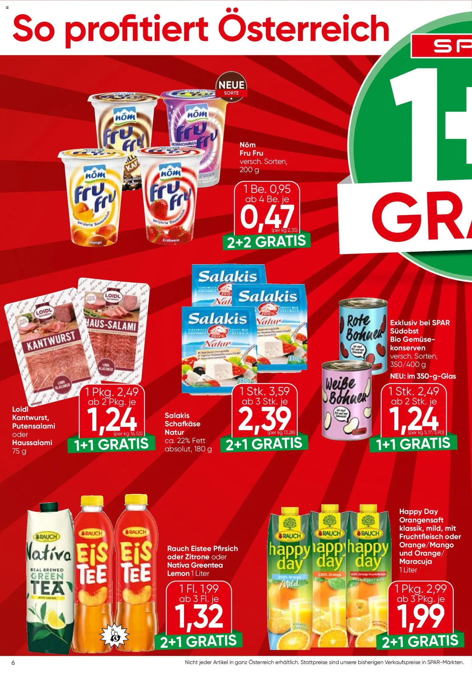 Spar Flugblatt - Tirol gültig ab 07.05.2026 | Seite: 6 | Produkte: Eis, Gemüse, Zitrone, Pfirsich