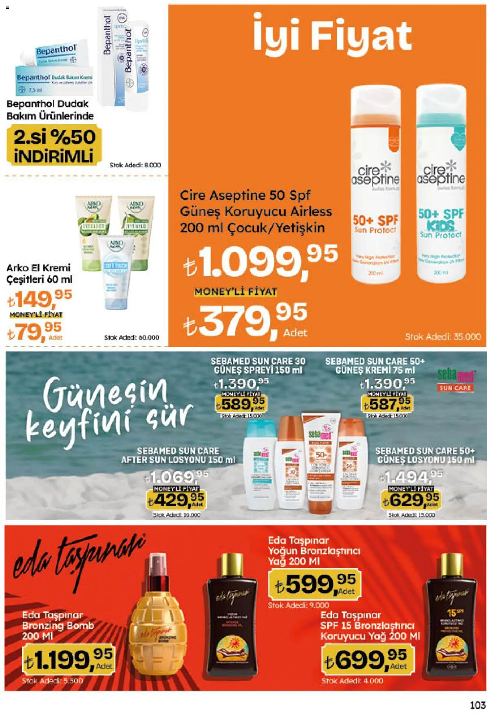Migros Katalog - 5M Migroskop Dijital - 06 Ağustos 2026 tarihinden itibaren geçerlidir | Sayfa: 103 | Ürünler: Güneş kremi, El kremi, Bronzlaştırıcı, Yağ