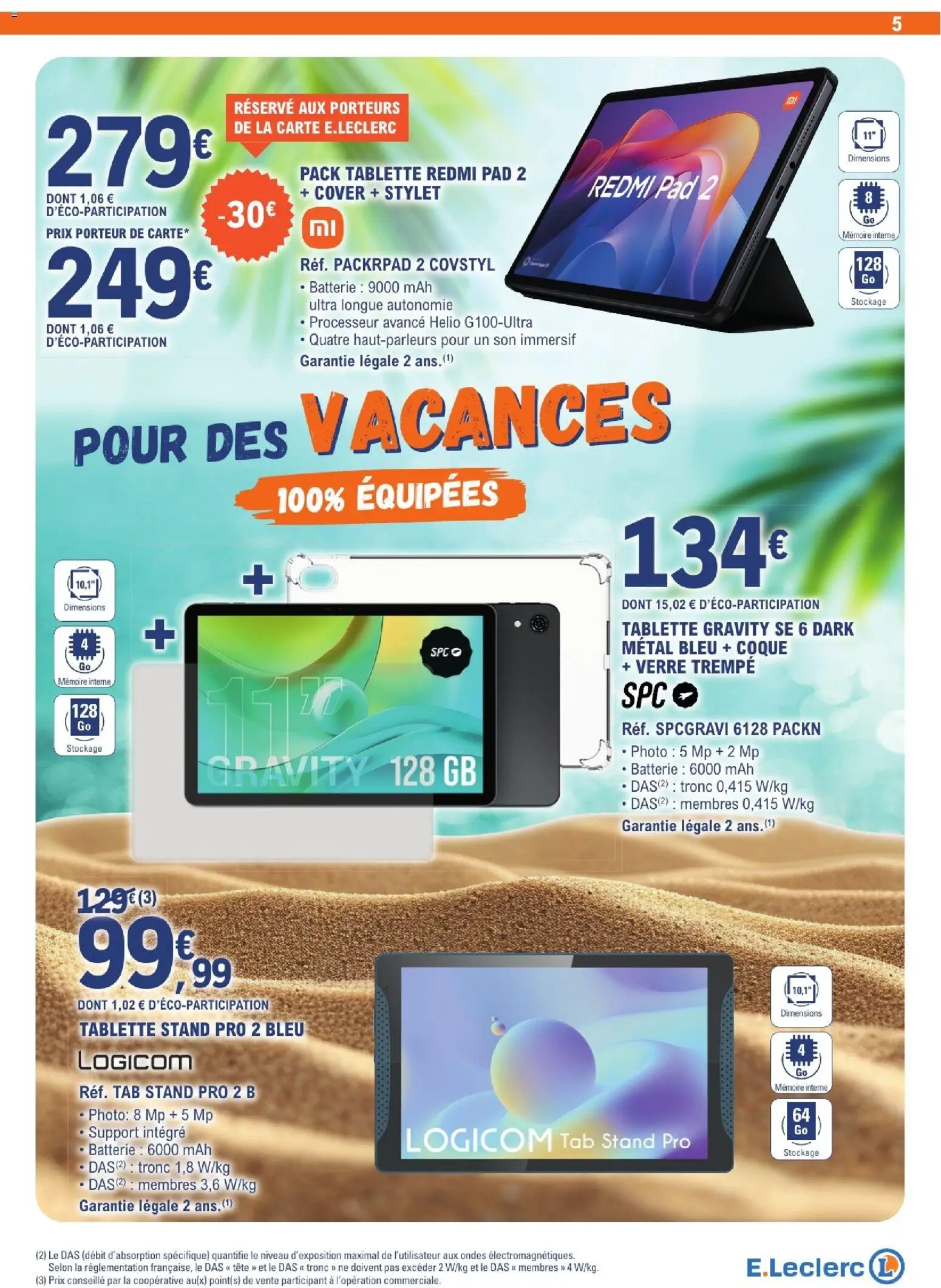 {H1} | Page: 5 | Produits: Tablette, Stylet, Batterie, Haut-parleurs
