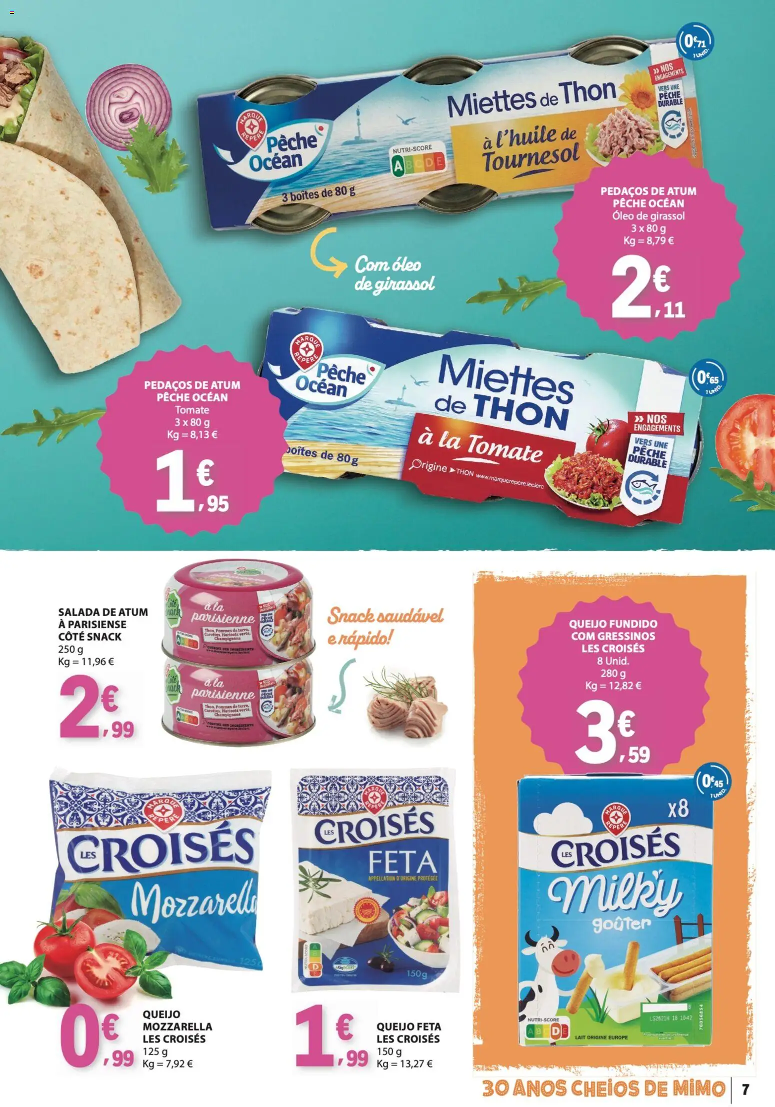 E.Leclerc - Folheto da Nossa Marca │ válido de 01/09/2026 | Página: 7 | Produtos: Queijo Mozzarella, Óleo de girassol, Salada de atum, Salada