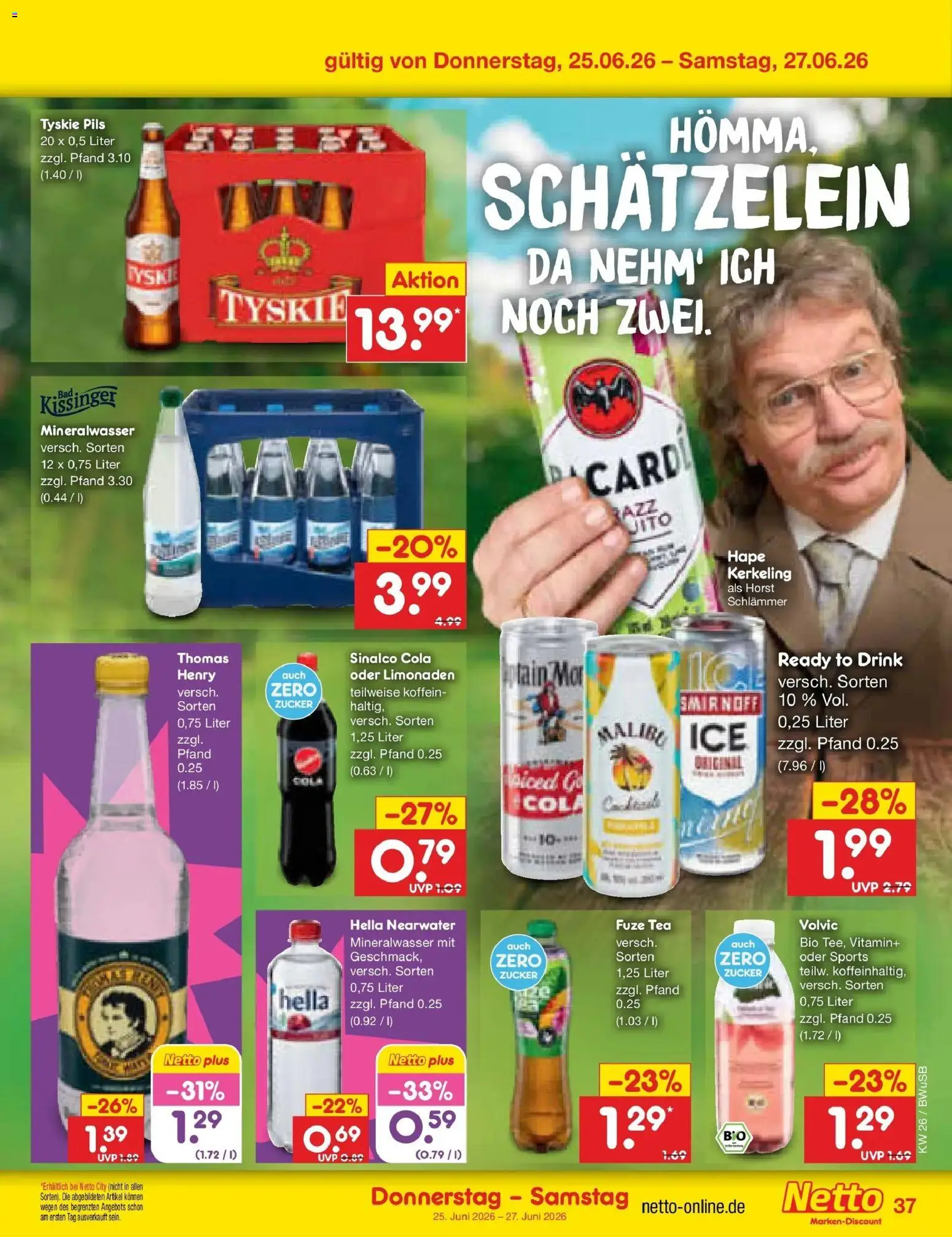 Netto Marken-Discount Prospekt Stemwede-Dielingen – gültig ab 21.06.2026 | Seite: 49 | Produkte: Tyskie, Cola, Pils, Mineralwasser