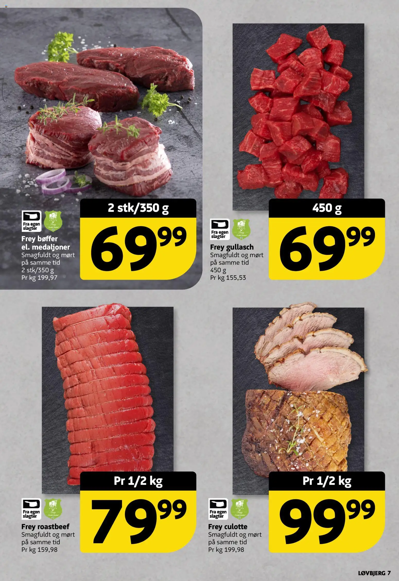 Løvbjerg tilbudsavis – gyldig fra 22.05.2026 | Side: 7 | Produkter: Bøffer, Roastbeef