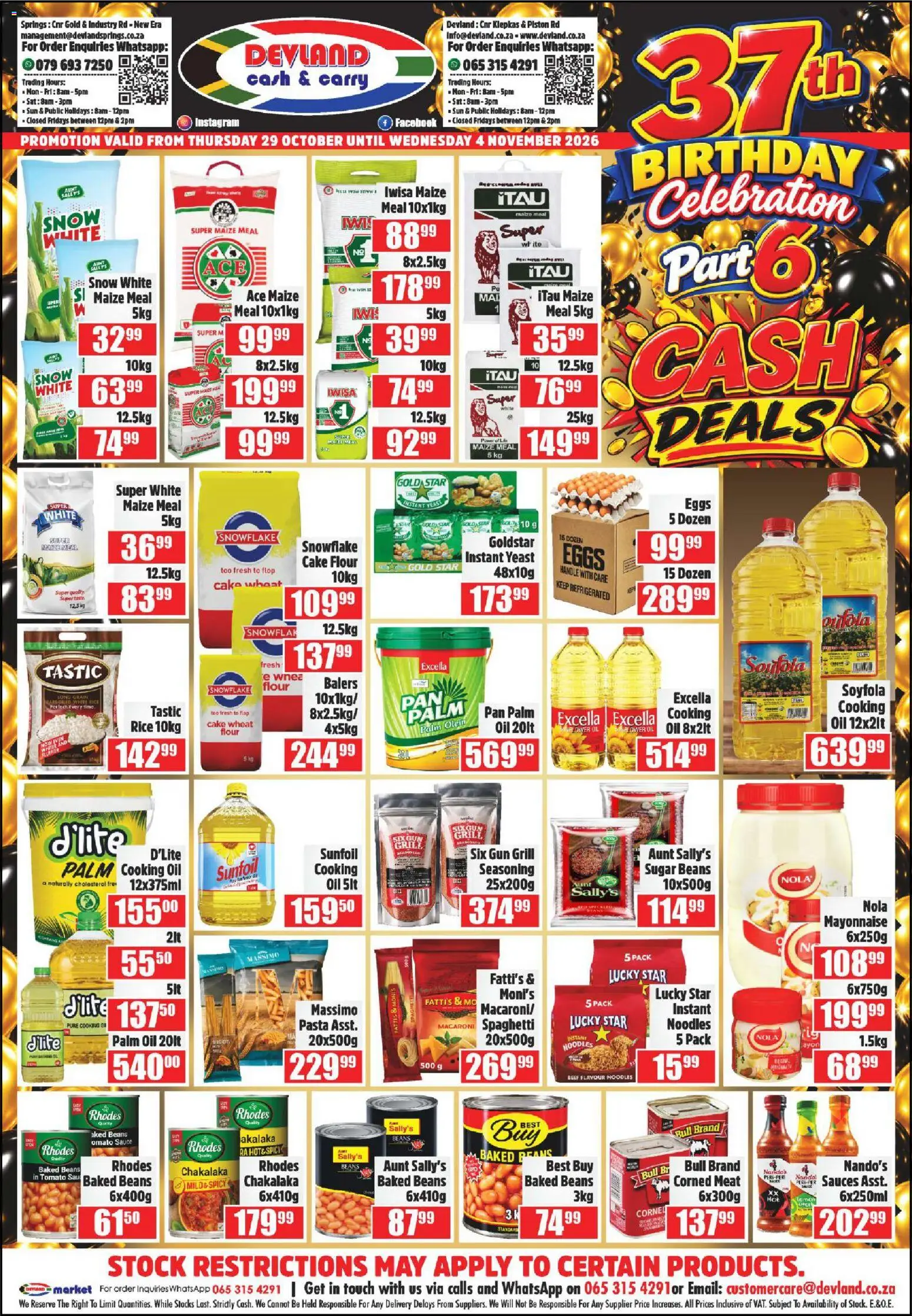 New Devland catalogue – valid from 29/10/2026 | Page: 1 | Products: Baked beans, Rice, Seasoning, Mayonnaise
