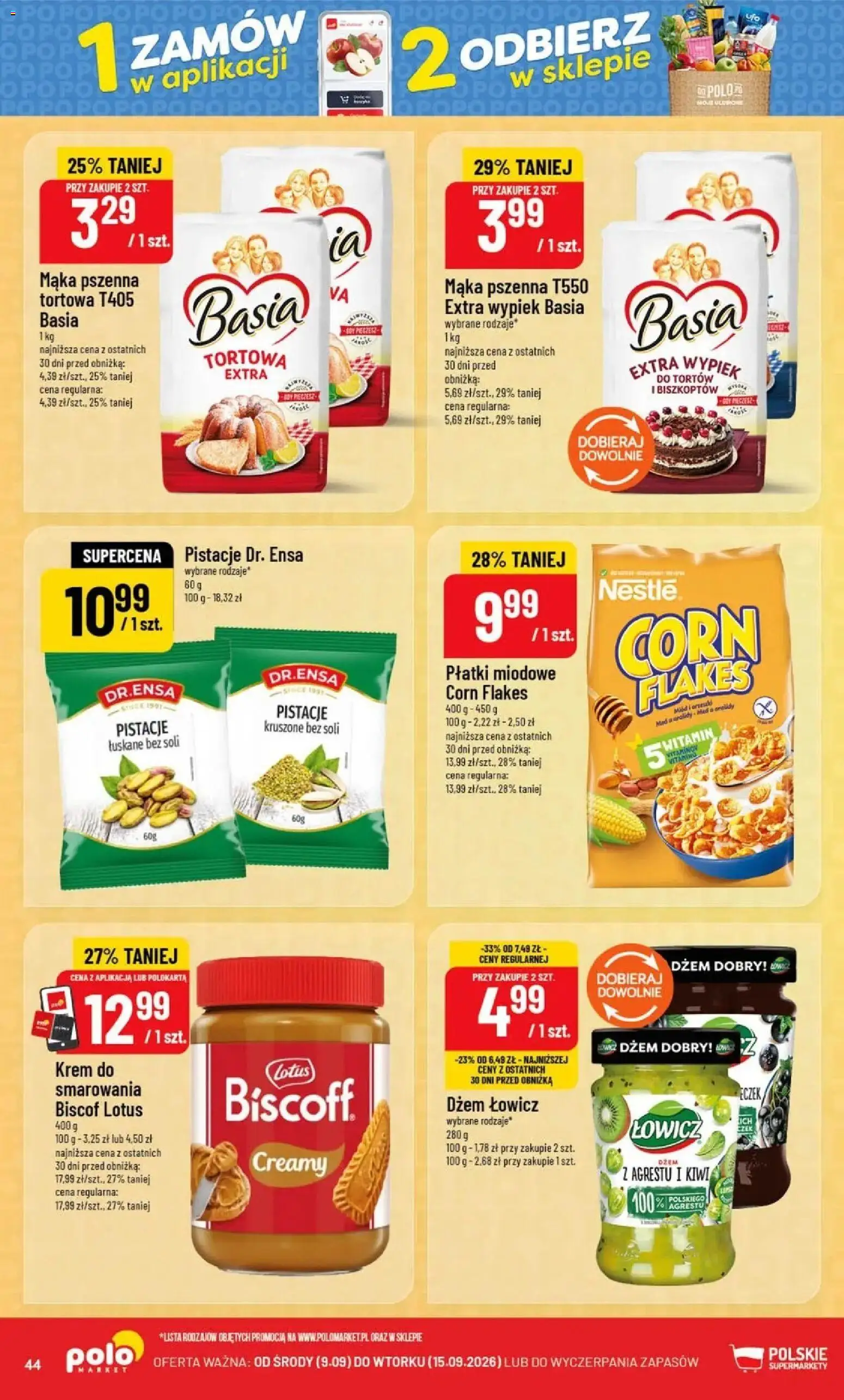 Nowa POLOmarket gazetka od jutra 09.09.2026 | Strona: 44 | Produkty: Lotus, Dżem, Kiwi, Krem
