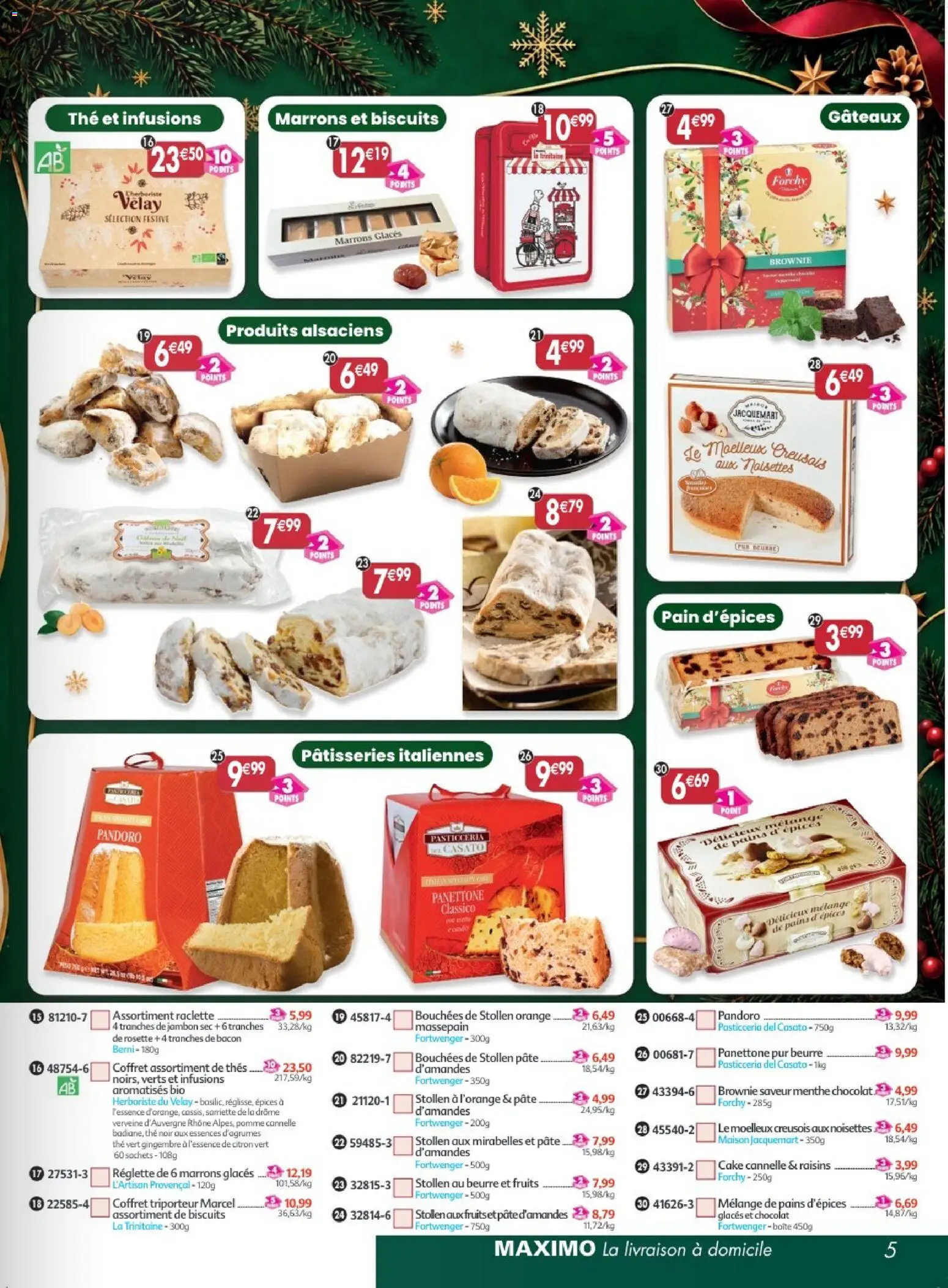 {H1} | Page: 5 | Produits: Fruits, Cannelle, Raisins, Épices