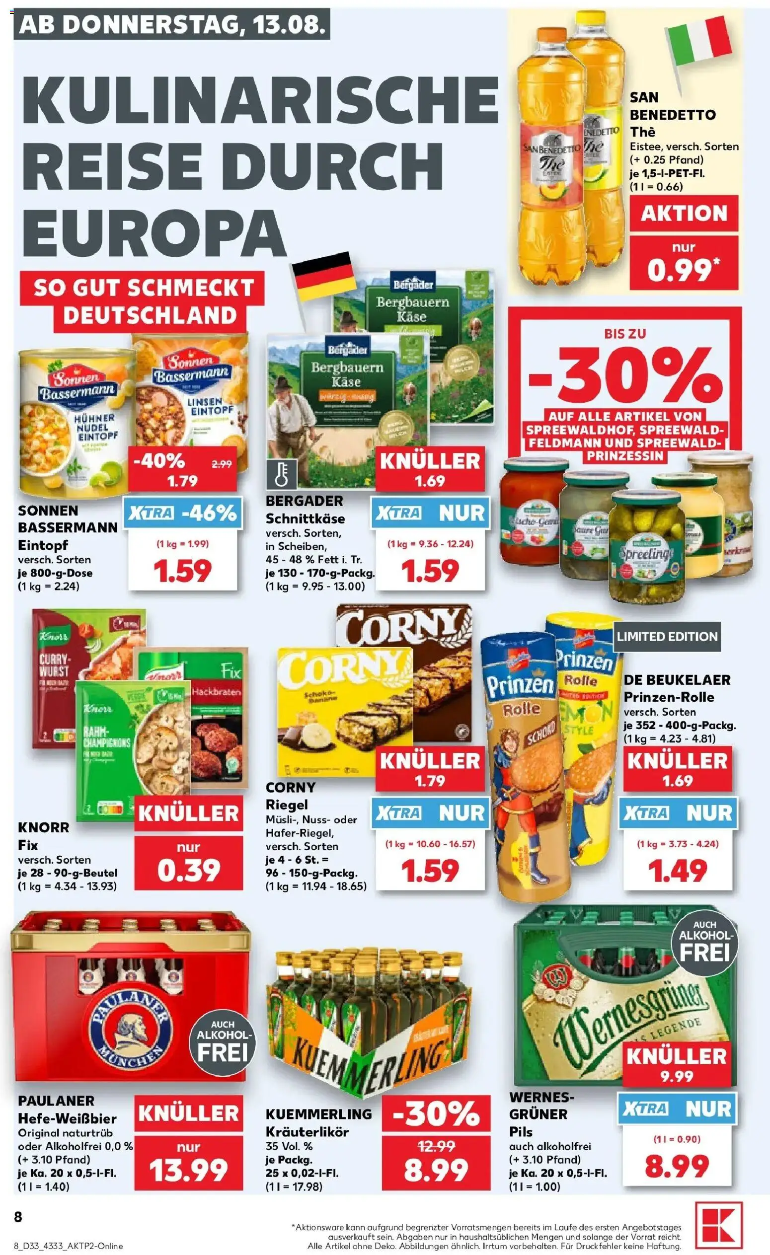 Prospekt Kaufland ab 10.08.2026 » Angebote Online zum Blättern | Seite: 17 | Produkte: Käse, Knorr, Alkohol, Paulaner