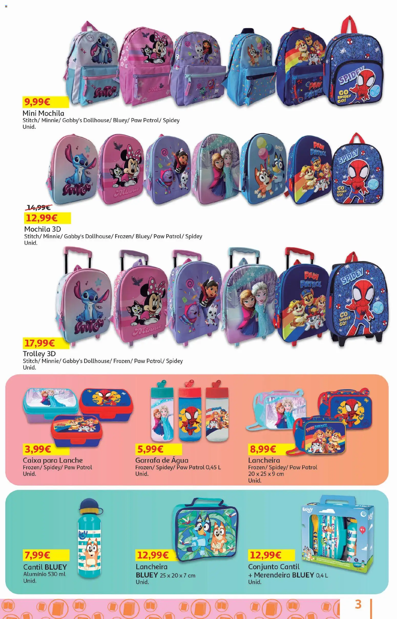 Auchan - Folheto Escolar │ válido de 05/08/2026 | Página: 3 | Produtos: Agua, Mochila, Cantil, Caixa