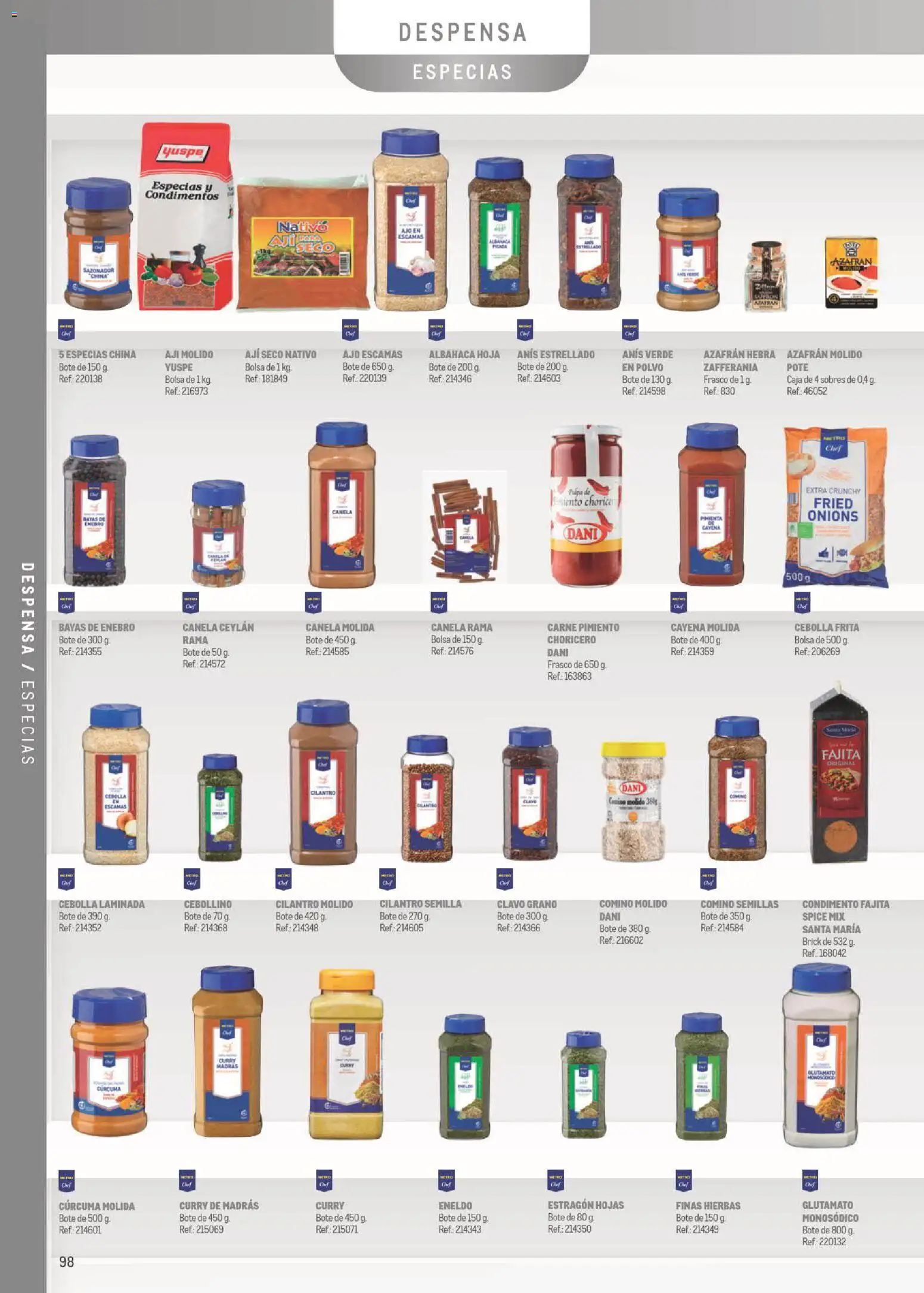 Makro Especial Carta y Menú │ válido desde el 06/07/2026 | Página: 98 | Productos: Polvo, Κάδος απορρυμάτων, Sazonador, Bolsa