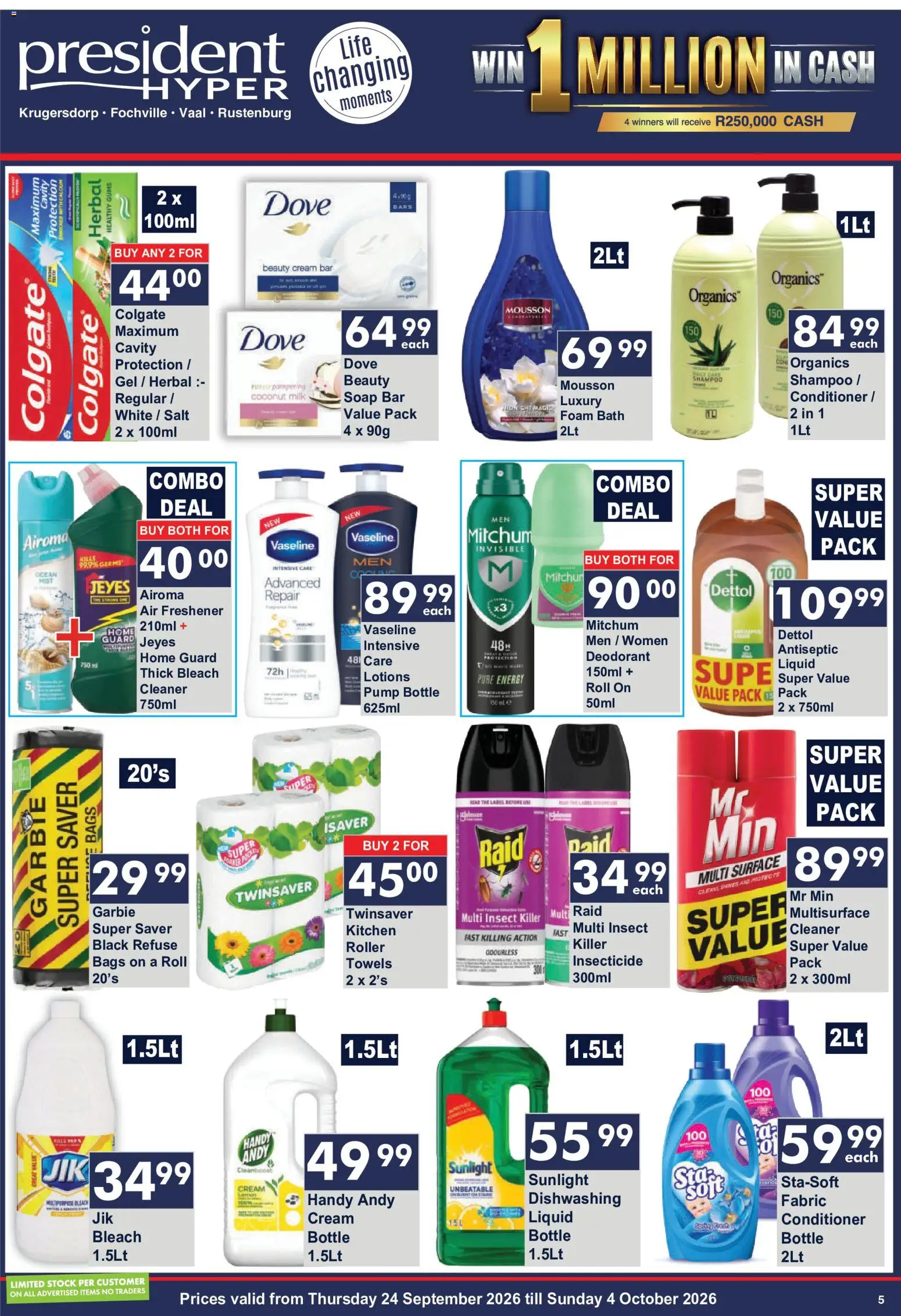 New President Hyper catalogue – valid from 24/09/2026 | Page: 5 | Products: Milk, Cream, Soap, Salt