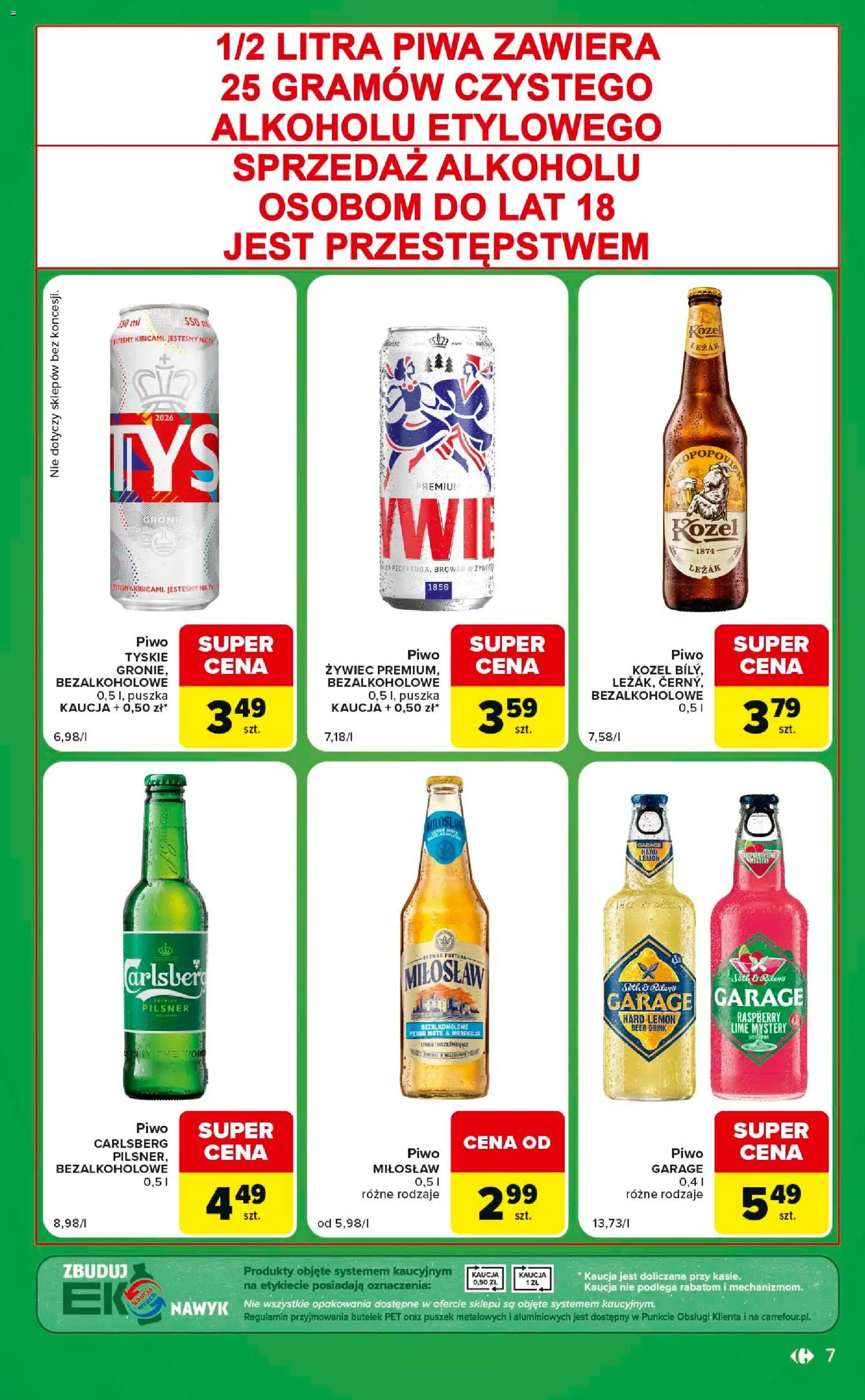 Carrefour gazetka - Express od 07.07.2026 | Strona: 7 | Produkty: Leżak, Tyskie, Piwo, Yerba mate