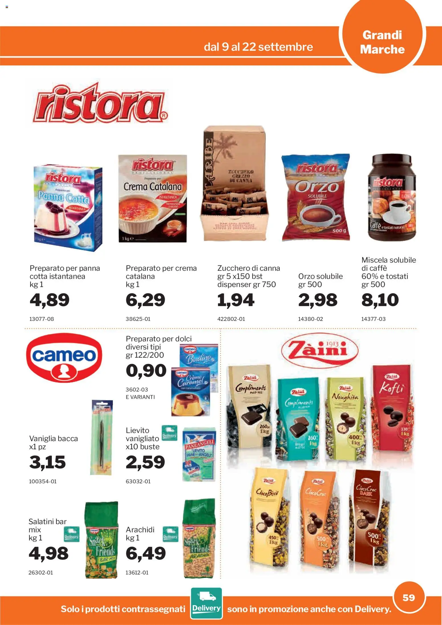 Volantino Sogegross del 09/09/2026 | Pagina: 59 | Prodotti: Pane, Panna, Zucchero, Dolci