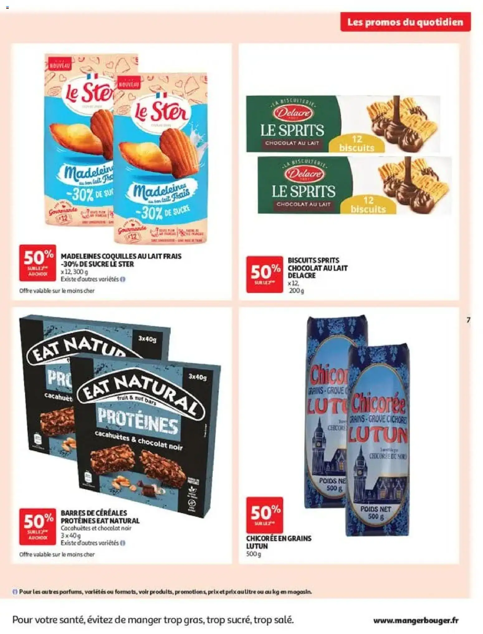 {H1} | Page: 7 | Produits: Sucre, Madeleines, Chocolat, Chocolat au lait