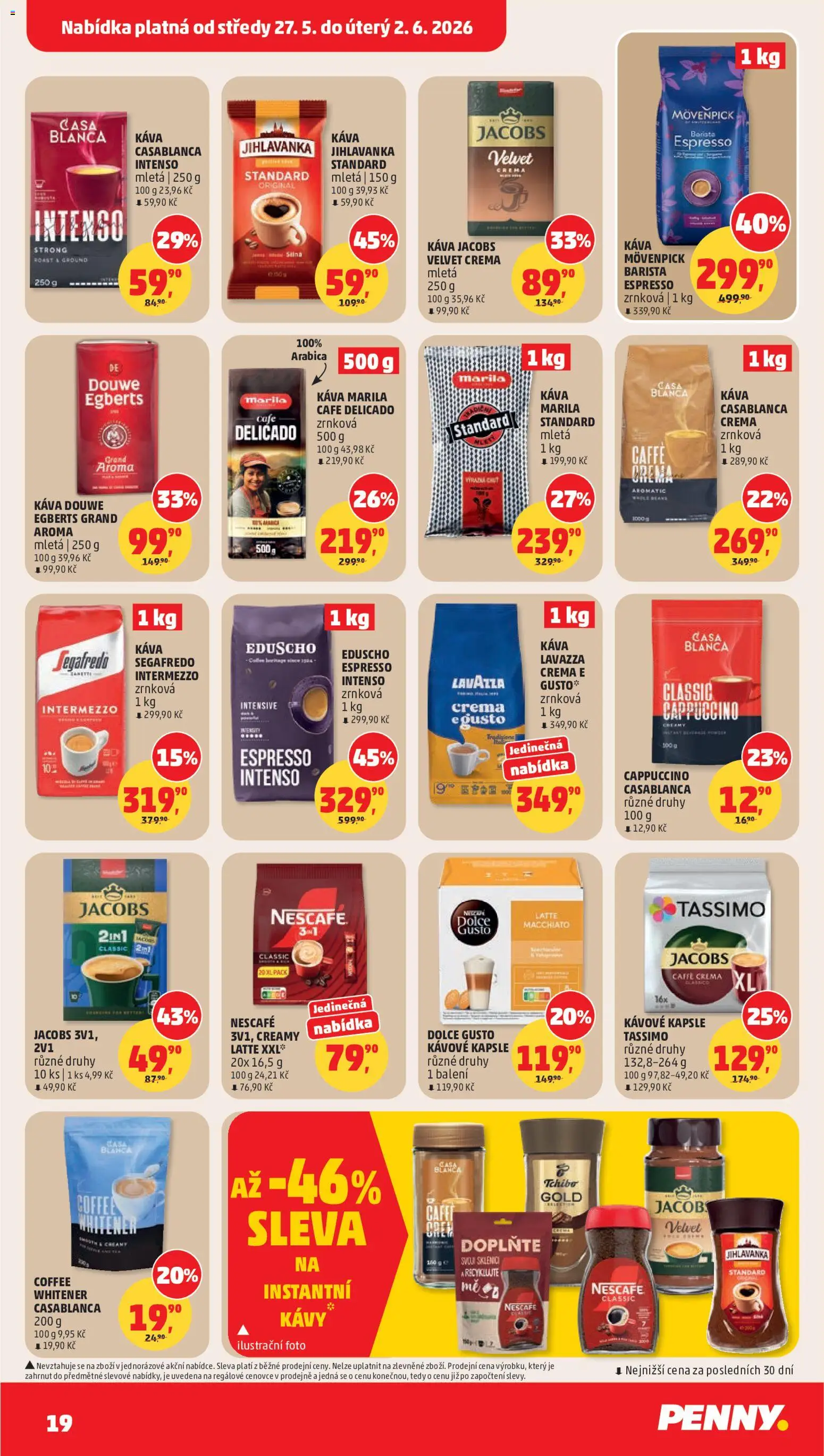 Penny Market leták od 27.05.2026 | Strana: 19 | Produkty: Tassimo, Tchibo, Jihlavanka, Segafredo