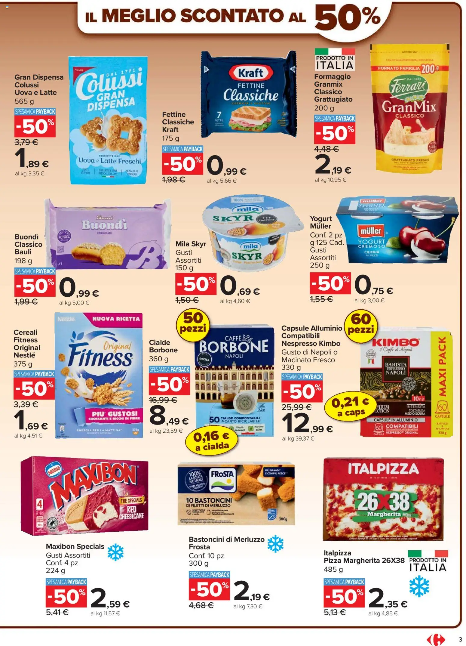 Volantino Carrefour del 07.04.2026 | Pagina: 3 | Prodotti: Uova, Caffè, Cereali, Alluminio