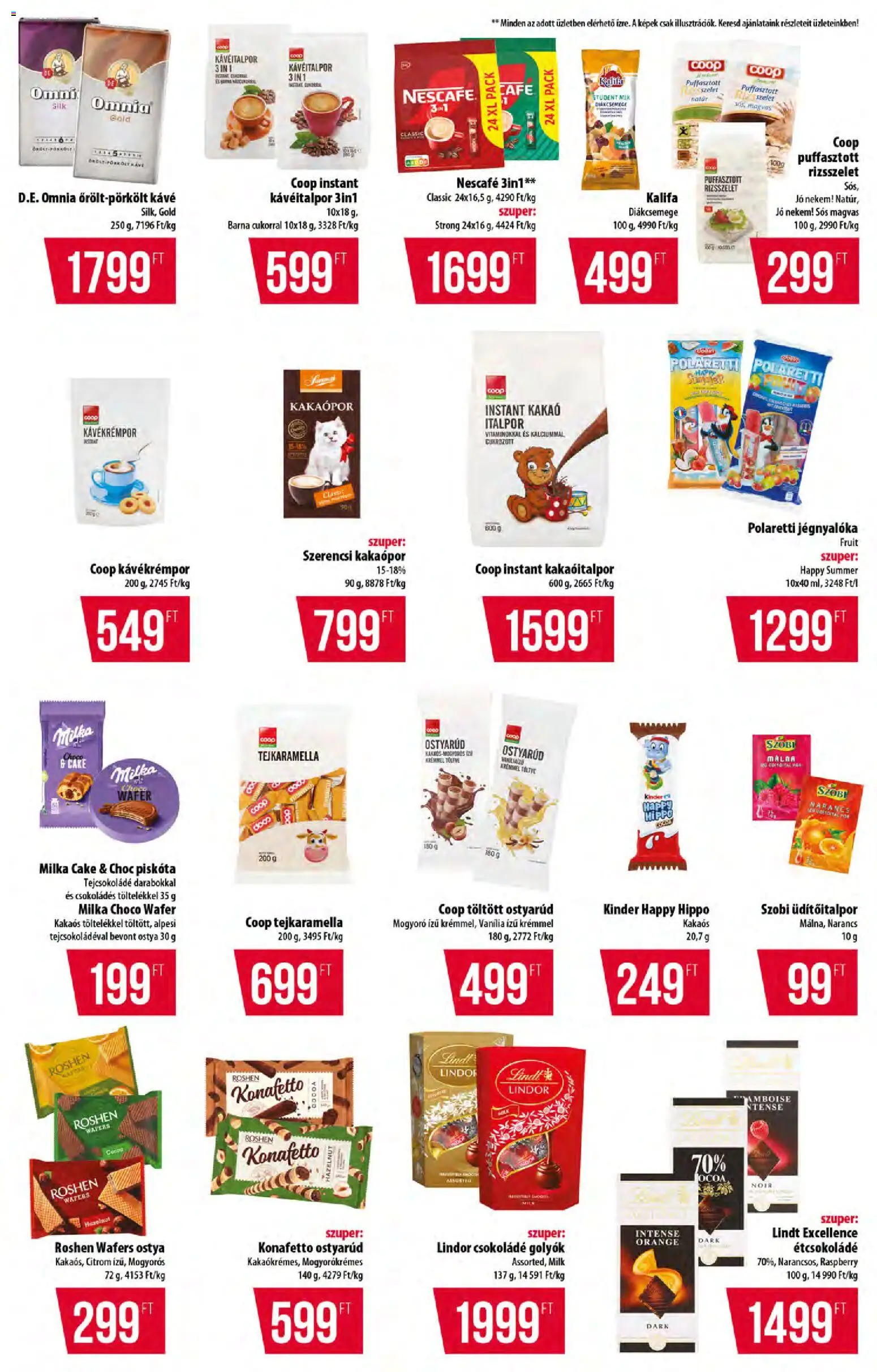 COOP akciós ujság - amely érvényes a következő dátumtól: 04.06.2026 | Oldal: 10 | Termékek: Kávé, Csokoládé, Narancs, Italpor