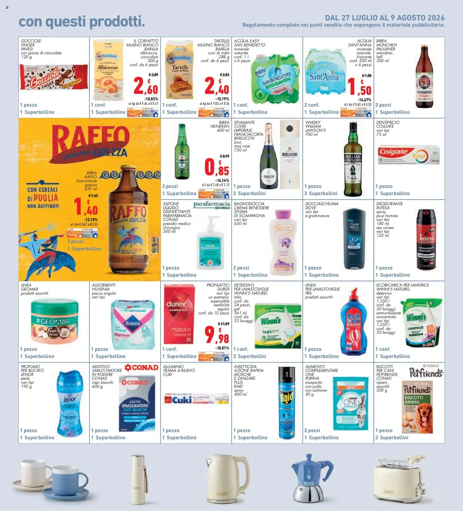 Volantino Conad del 30/07/2026 | Pagina: 31 | Prodotti: Dentifricio, Salmone, Lavatrice, Doccia
