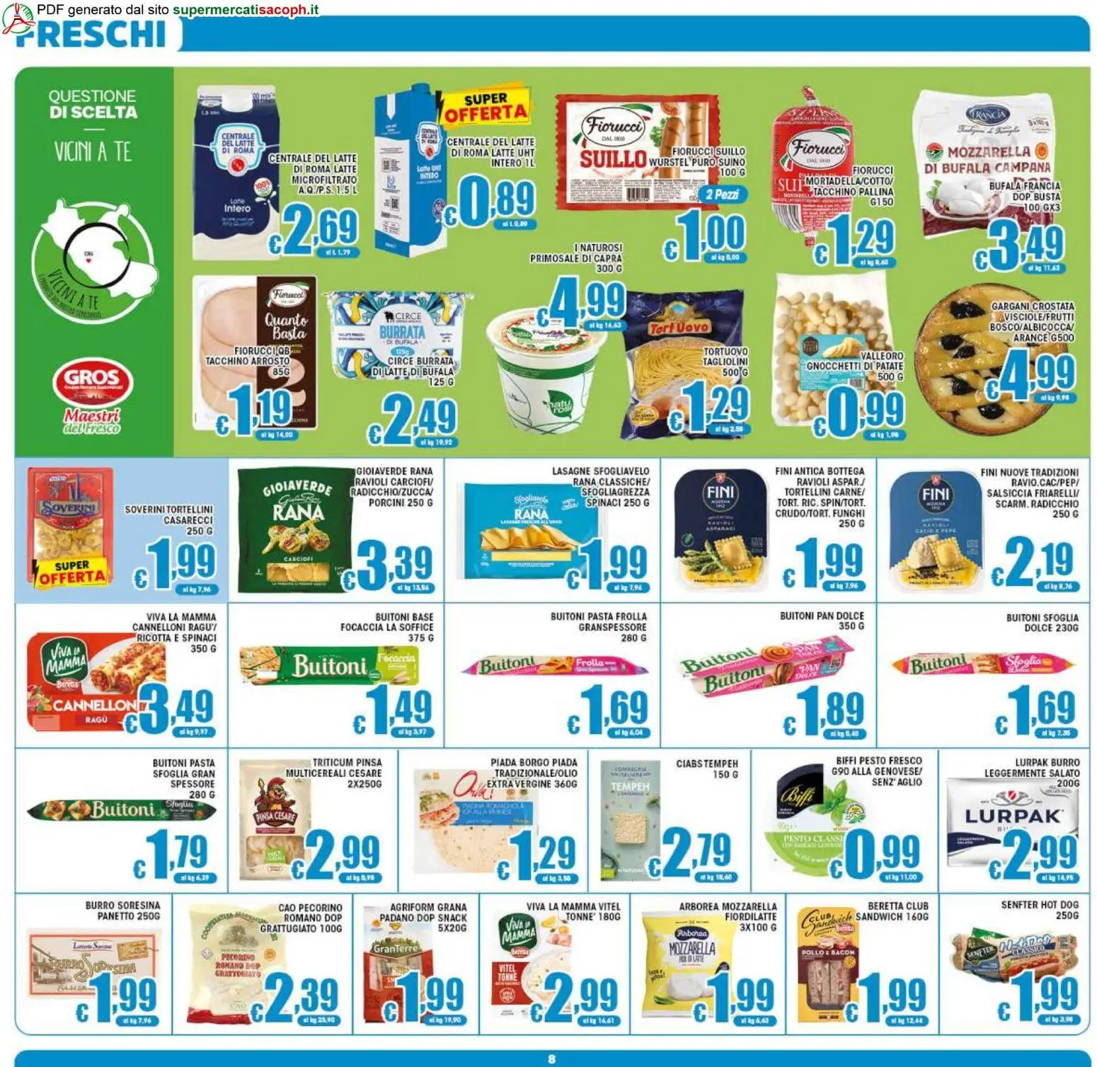 Volantino Sacoph del 20.05.2026 | Pagina: 8 | Prodotti: Suino, Tacchino, Pasta, Carciofi