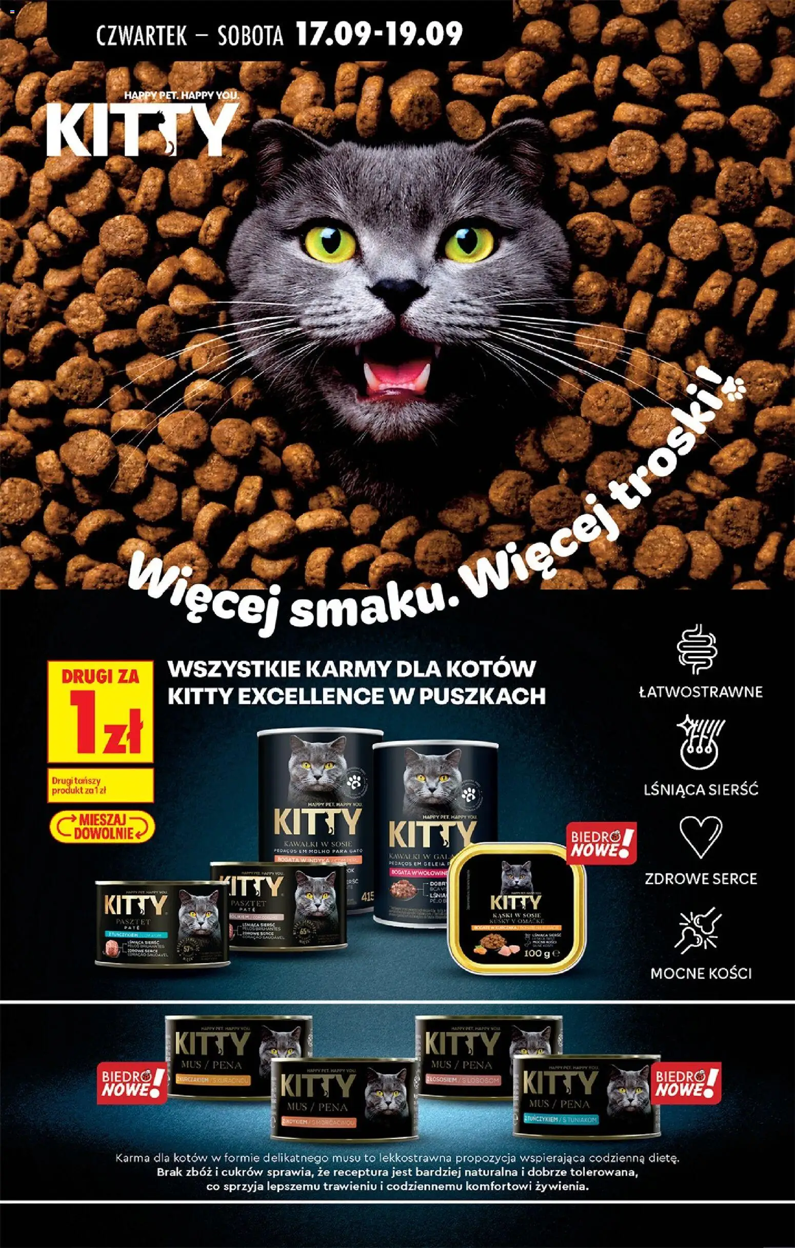 Biedronka gazetka od czwartku od 17.09.2026 | Strona: 84 | Produkty: Pasztet, Karma dla kotów, Karma