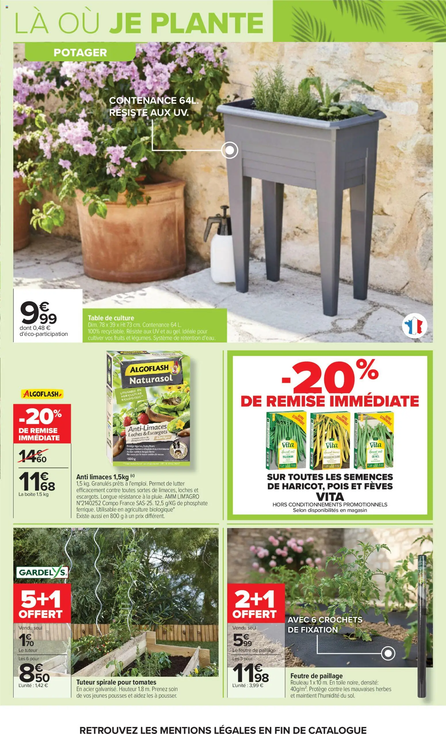 {H1} | Page: 15 | Produits: Haricot vert, Escargots, Table, Pois