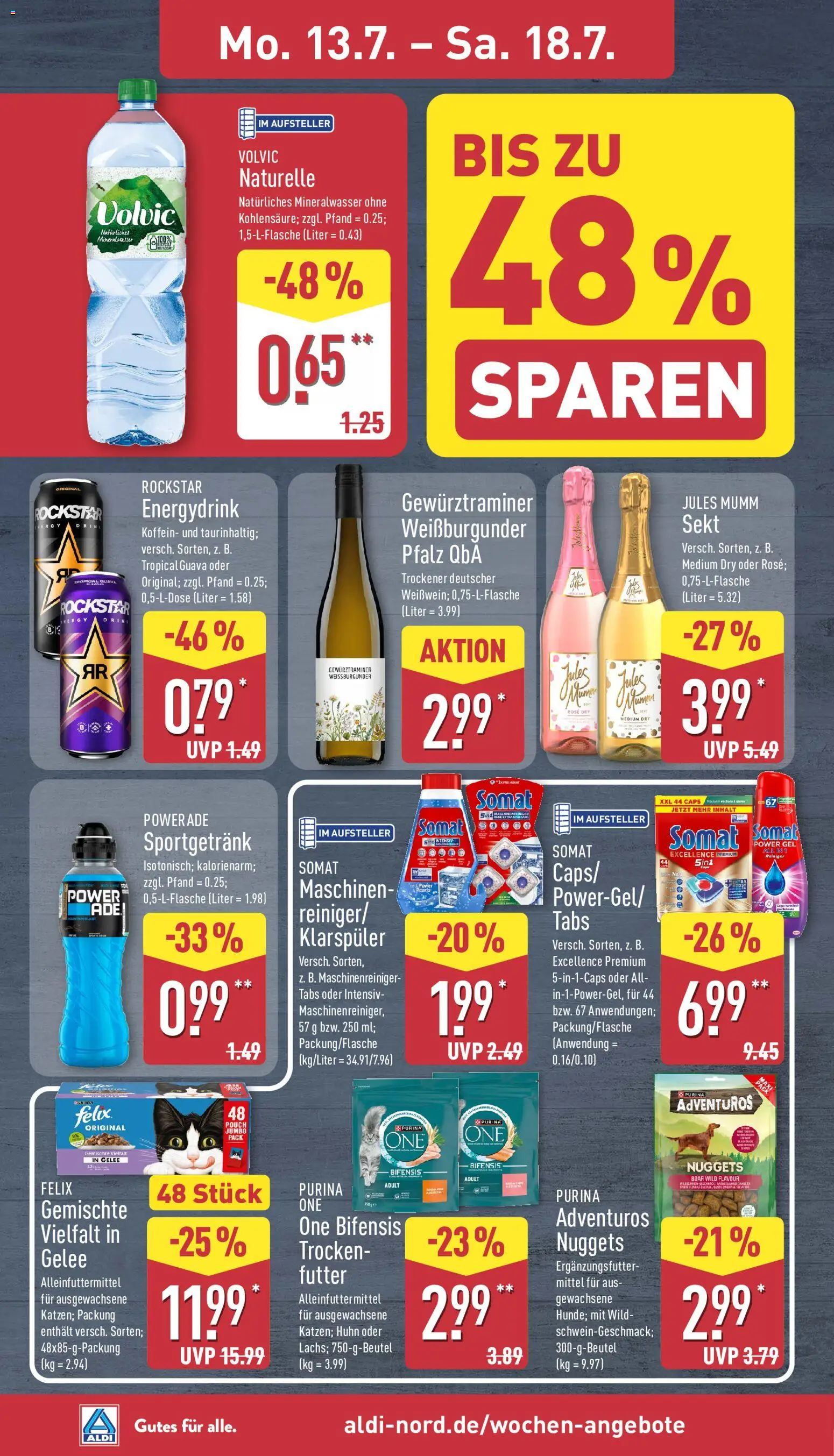 Aldi Prospekt – gültig ab 13.07.2026 | Seite: 8 | Produkte: Energy, Sekt, Rockstar, Klarspüler