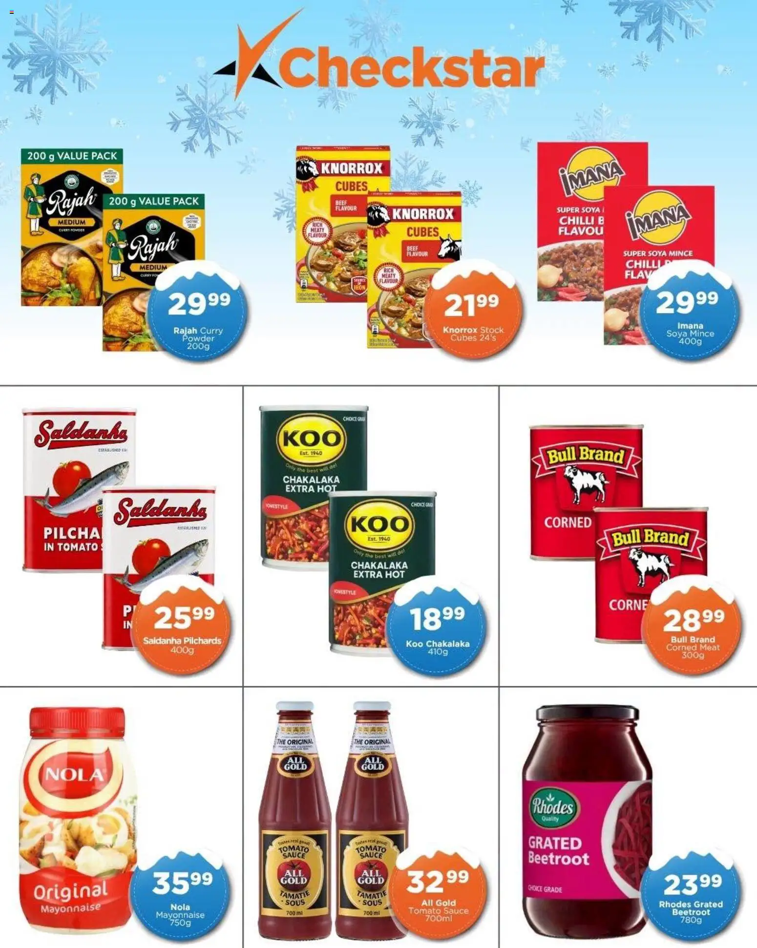 New Check Star catalogue – valid from 22/07/2026 | Page: 2 | Products: Corned meat, Stock, Soya mince, Chilli