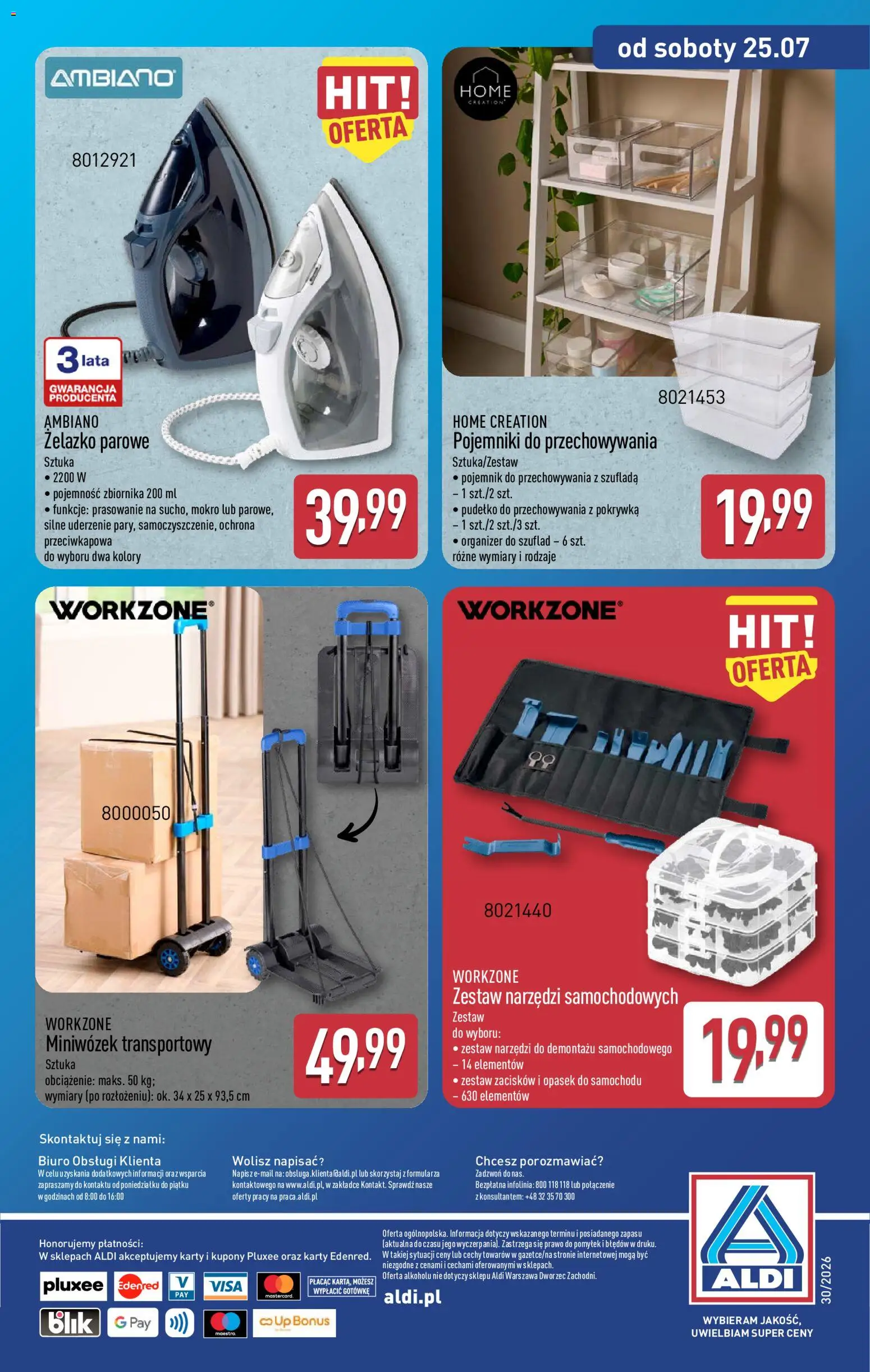 Aldi Polsko leták - Ostatnie sztuki w wybranych sklepach od 22.07.2026 | Strana: 16 | Produkty: Organizér, Opasek, Karty