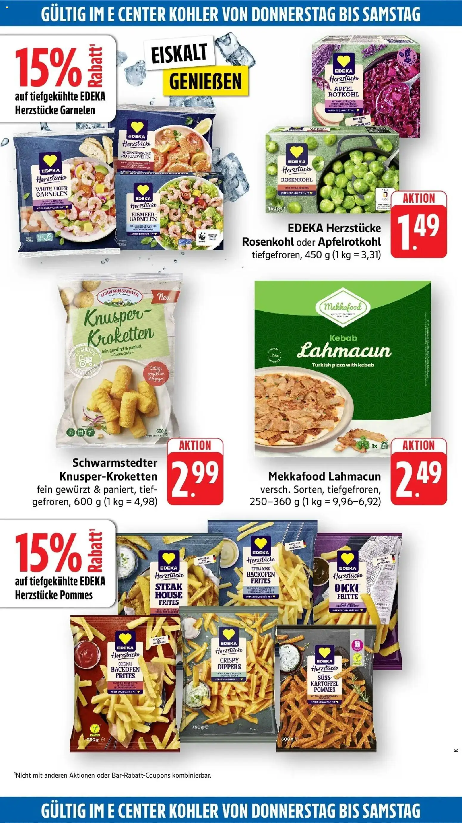 E center Prospekt Lahr (ab 19.10.2026) zum Blättern | Seite: 60 | Produkte: Rotkohl, Äpfel, Garnelen, Steak