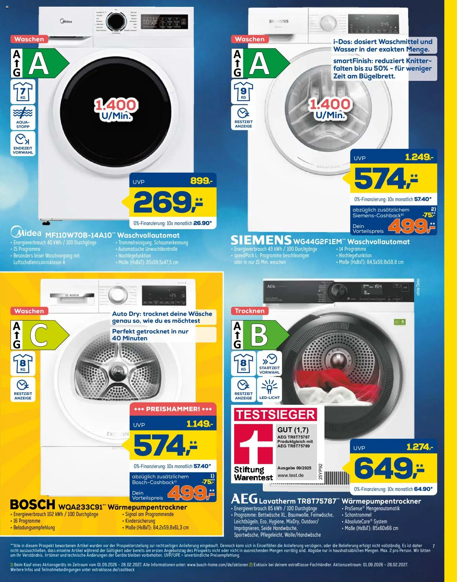 Euronics Prospekt – gültig ab 26.09.2026 | Seite: 7 | Produkte: Bosch, AEG, Bettwäsche, Waschmittel