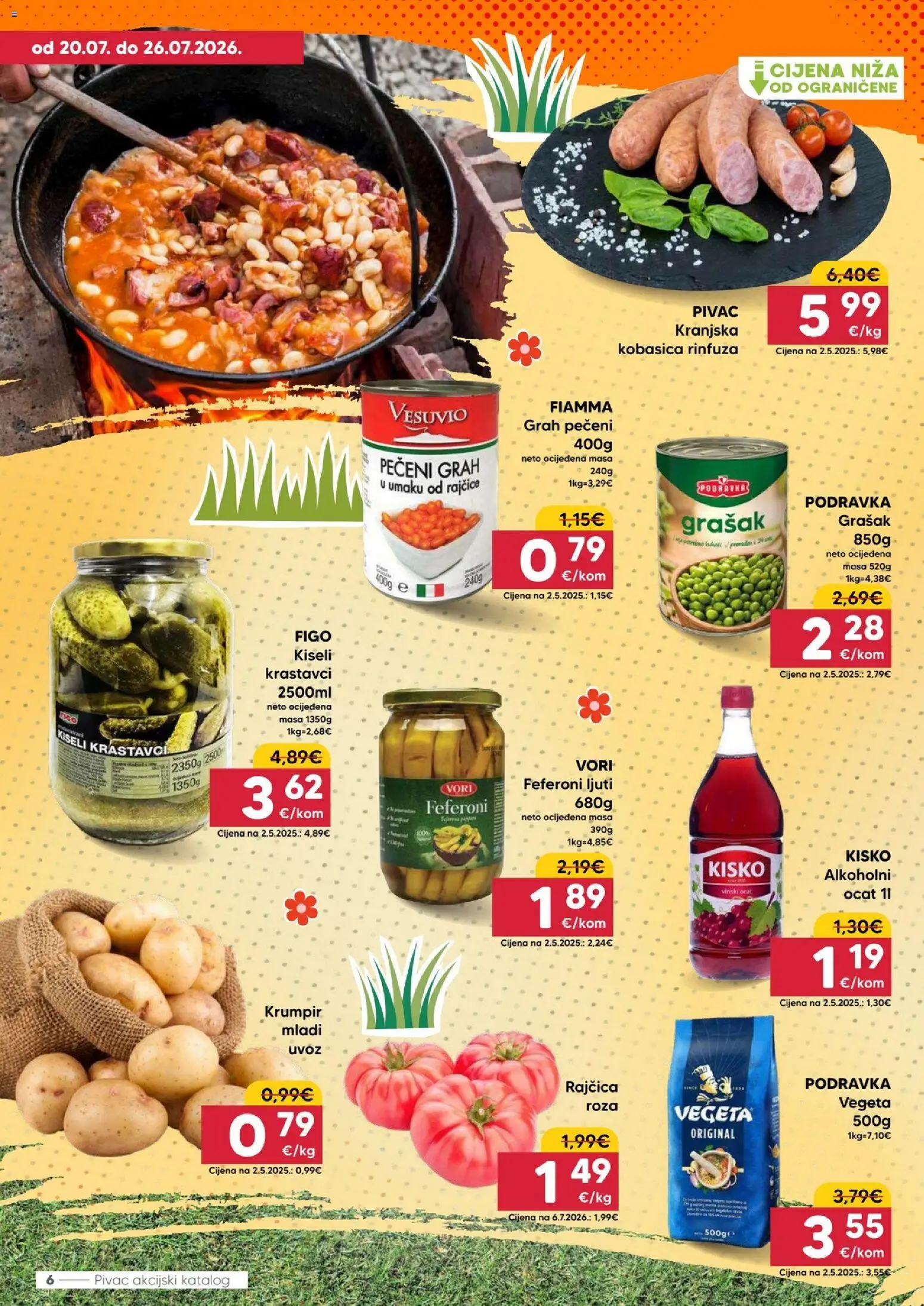 Pivac katalog | vrijedi od 20.07.2026 | Stranica: 6 | Proizvodi: Podravka, Grašak, Vegeta, Rajčica