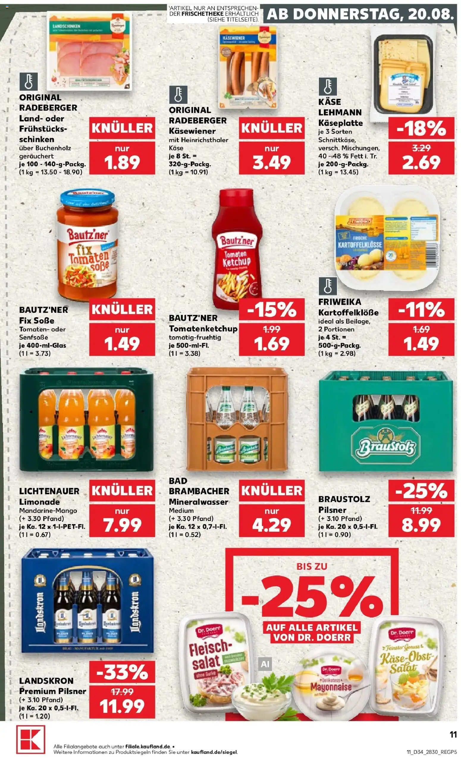 Kaufland Prospekt Schwarzenberg – gültig ab 17.08.2026 | Seite: 22 | Produkte: Limonade, Tomaten, Mineralwasser, Ketchup