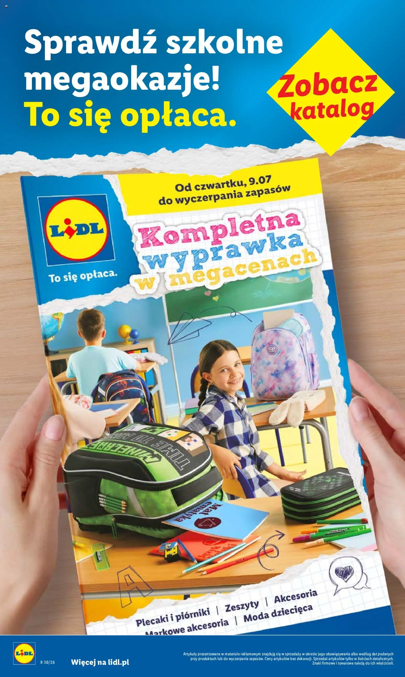 Lidl gazetka od 20.07.2026 | Strona: 44 | Produkty: Plecaki, Plecak, Zeszyty, Piórnik
