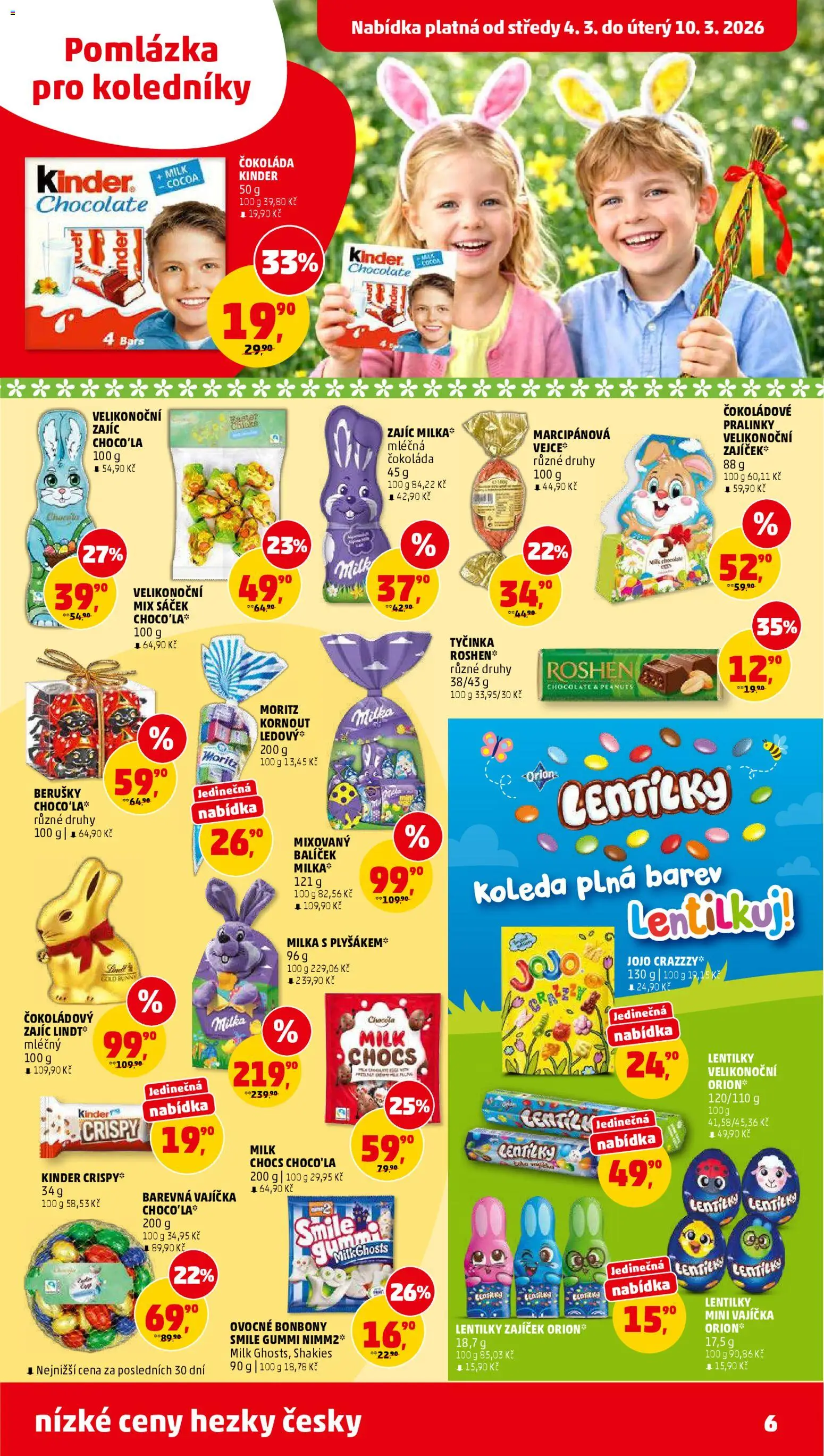 Penny Market leták od 04.03.2026 | Strana: 6 | Produkty: Vajíčka, Čokoláda, Bonbóny, Lentilky