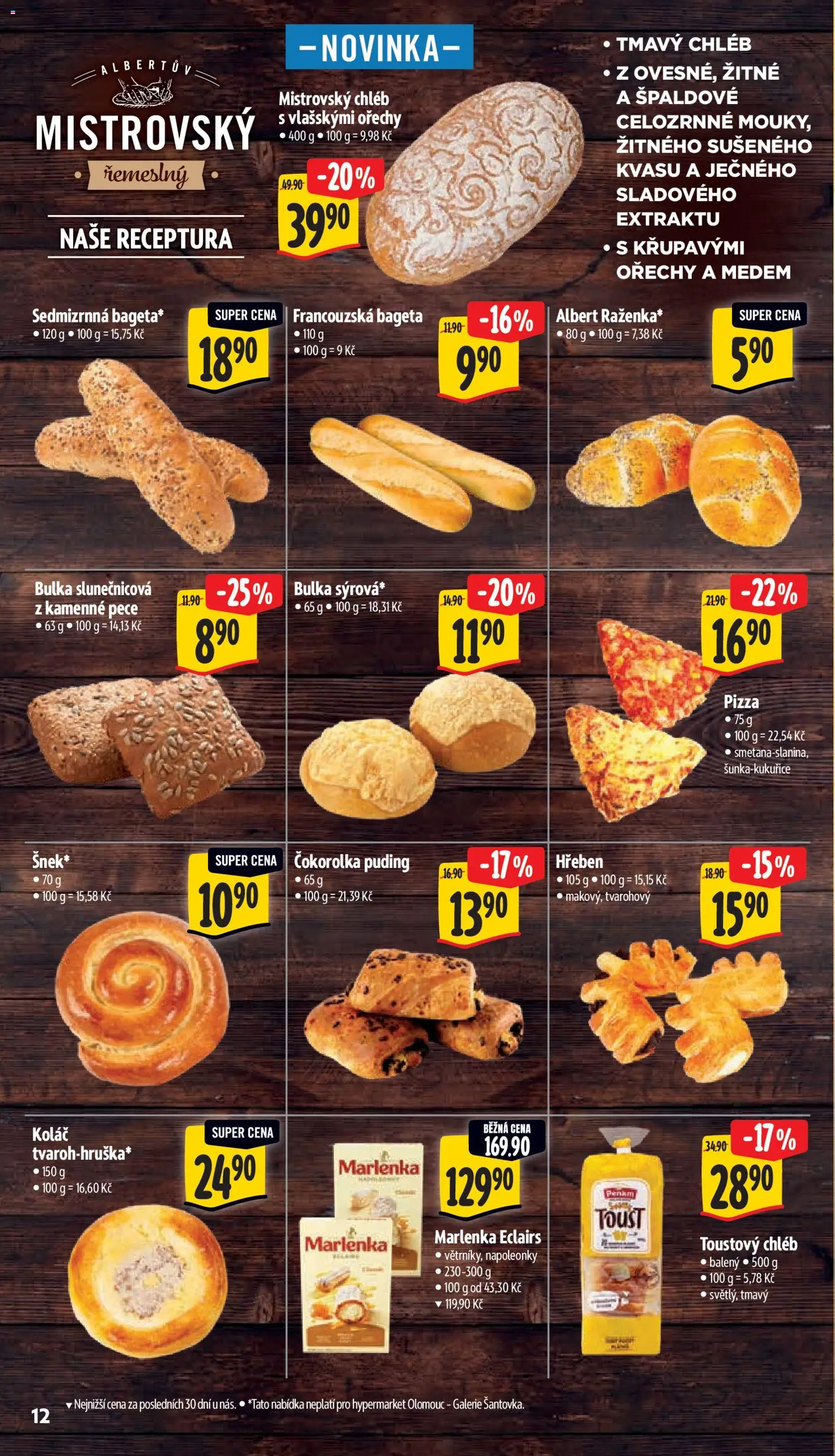 Albert leták - Hypermarket od 15.07.2026 | Strana: 22 | Produkty: Ořechy, Toustový chléb, Bageta, Marlenka