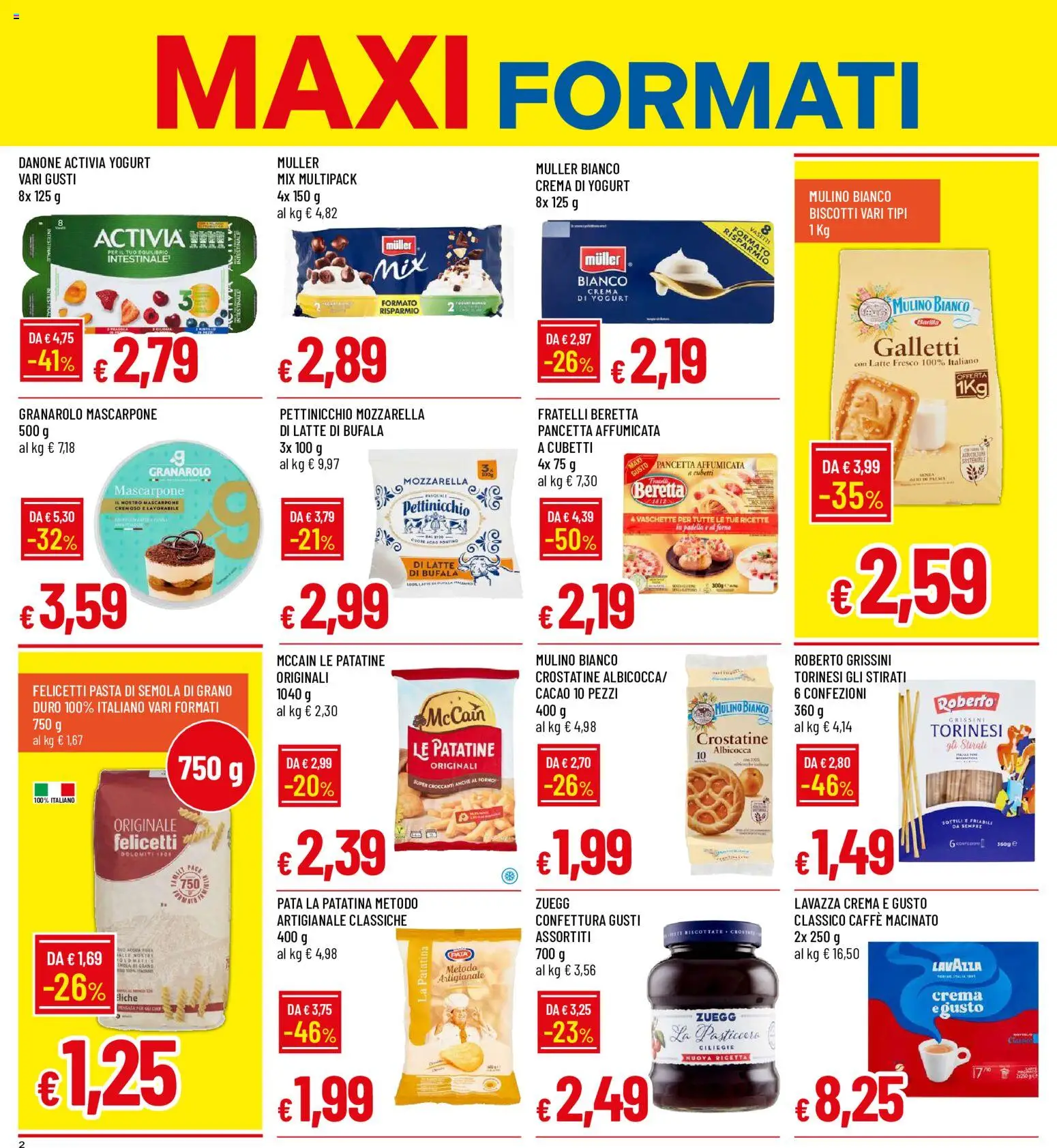 Volantino Galassia del 25/06/2026 | Pagina: 2 | Prodotti: Yogurt, Acqua, Mozzarella, Macinato