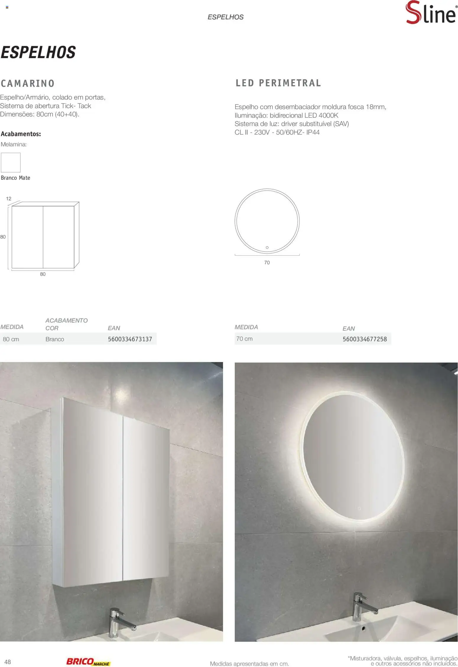 BricoMarché Catálogo de Inspiração Banho │ válido de 15/06/2026 | Página: 48 | Produtos: Moldura, Iluminação, Espelho