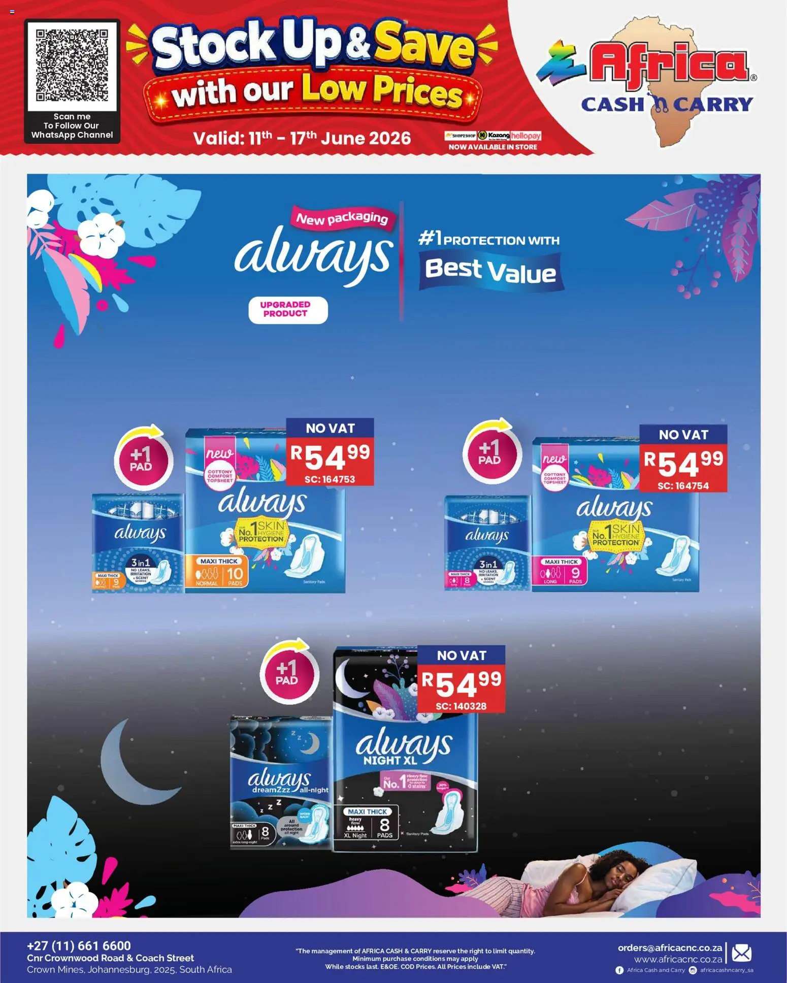 New Africa Cash & Carry catalogue – valid from 11.06.2026 | Page: 65 | Products: Pads, Stock