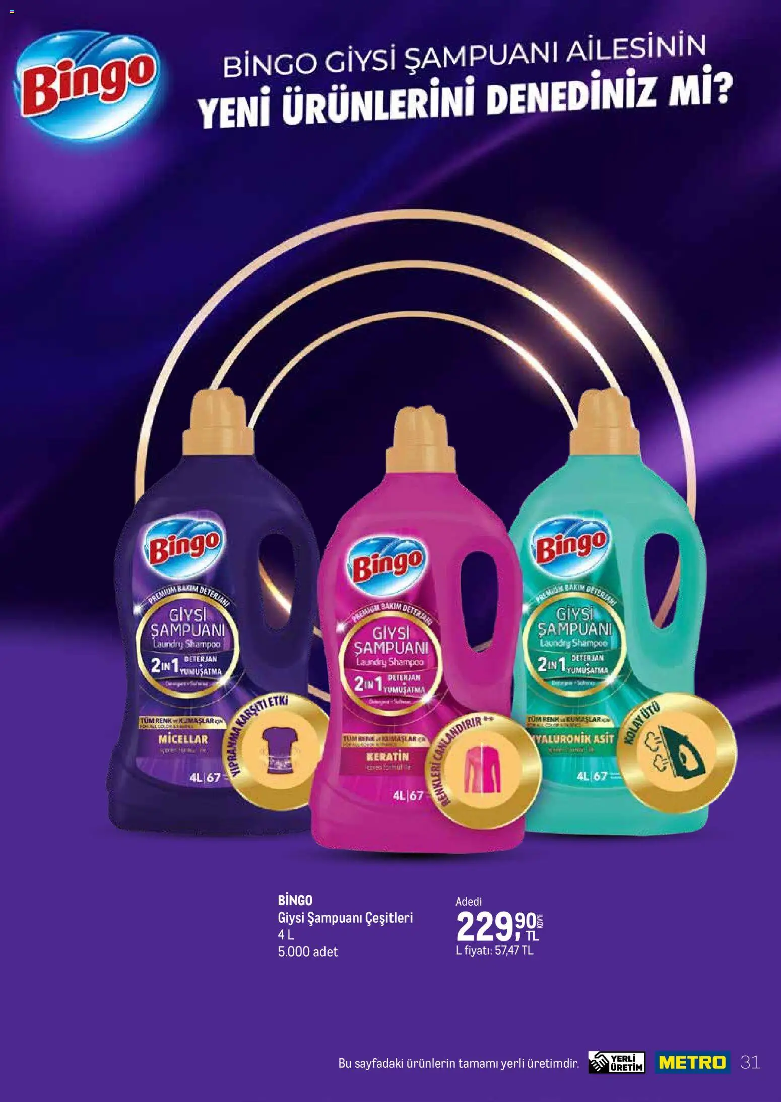Metro - Temizlik | Kişisel bakım - 01.03.2026 tarihinden itibaren geçerlidir | Sayfa: 31 | Ürünler: Deterjan, Giysi, Ütü