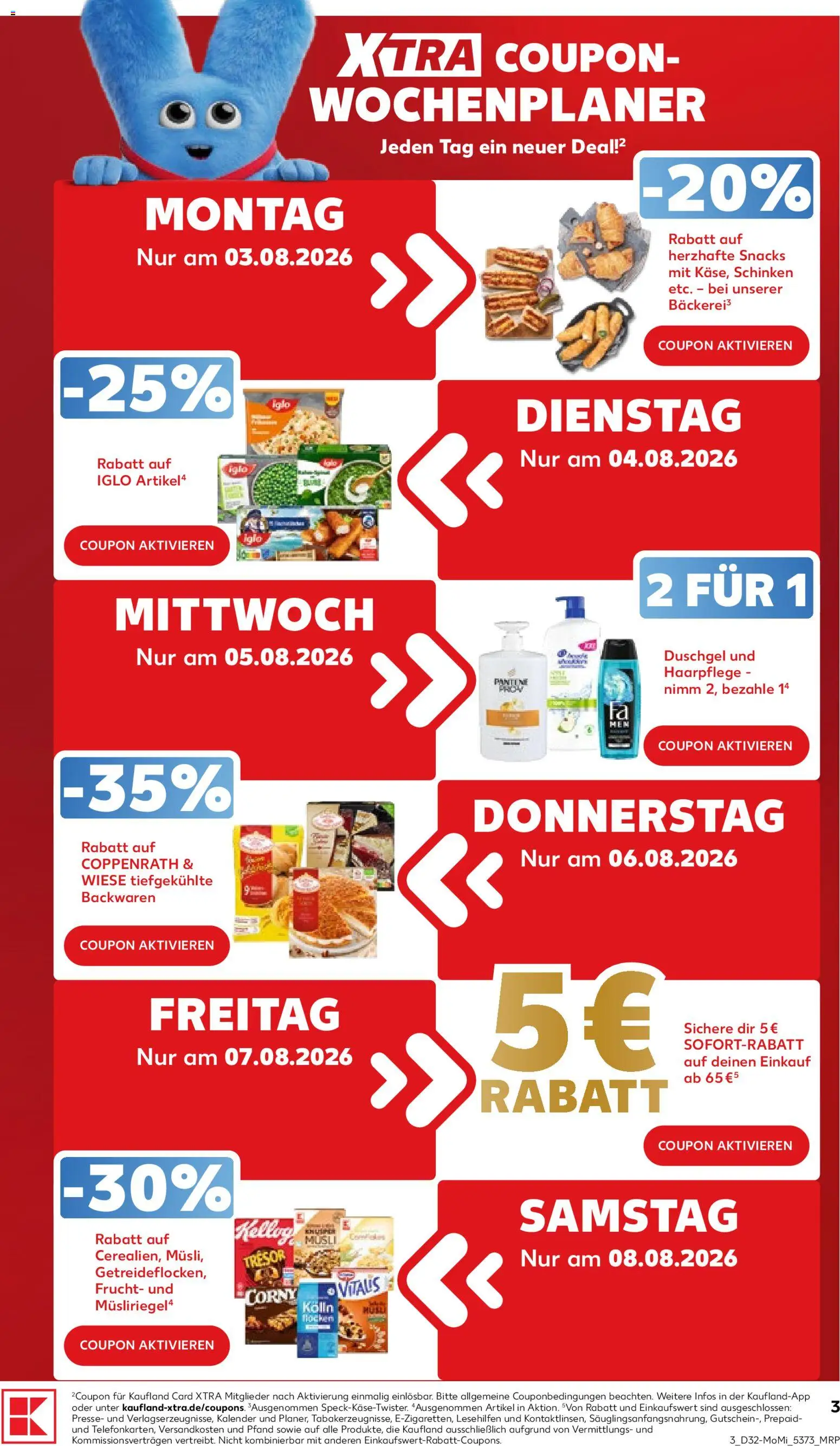 Kaufland Prospekt Hamburg – gültig ab 03.08.2026 | Seite: 3 | Produkte: Musli, Iglo, Duschgel, Schinken