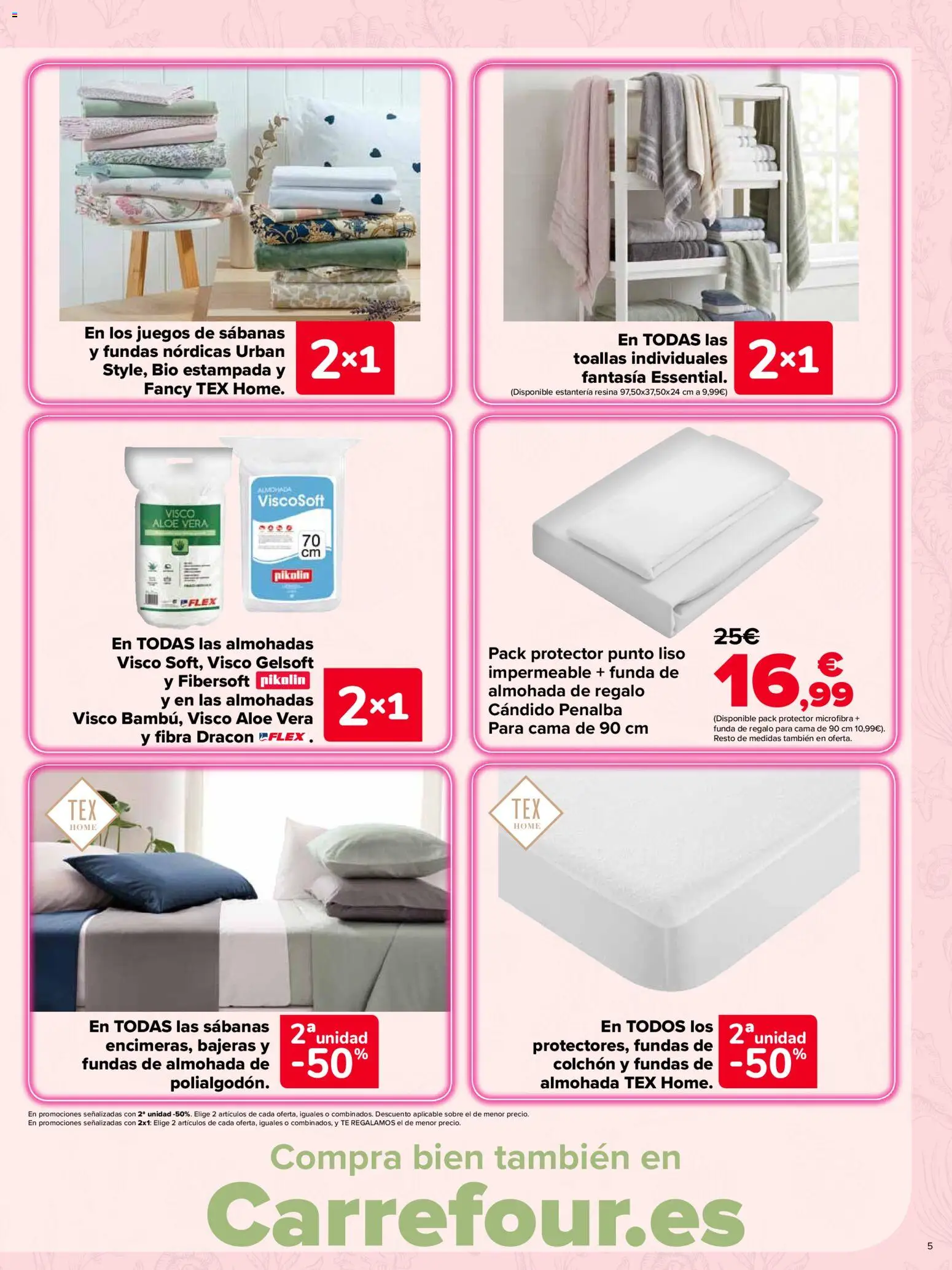 Carrefour Casa Equipada │ válido desde el 16/07/2026 | Página: 5 | Productos: Colchon, Funda, Cama, Almohada
