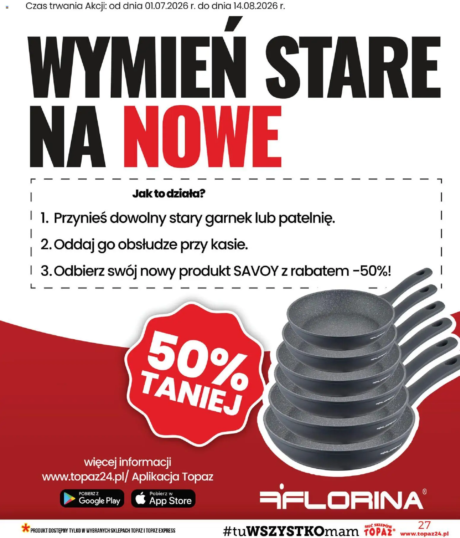 Topaz gazetka od 30.07.2026 | Strona: 27 | Produkty: Garnek