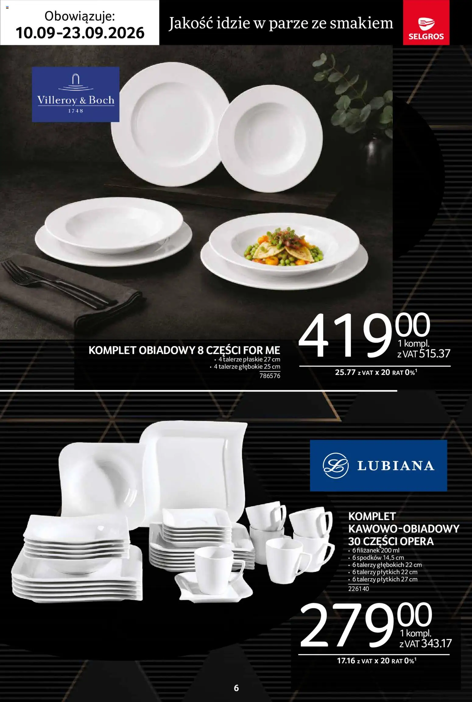 Selgros cash&carry gazetka - Premium od 10.09.2026 | Strona: 6 | Produkty: Talerze