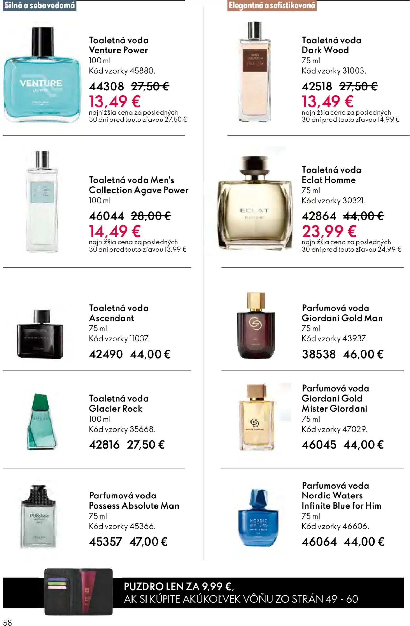 Nové Oriflame akcie – leták je platný od 27.05.2026 | Strana: 58 | Produkty: Toaletná voda, Voda, Puzdro